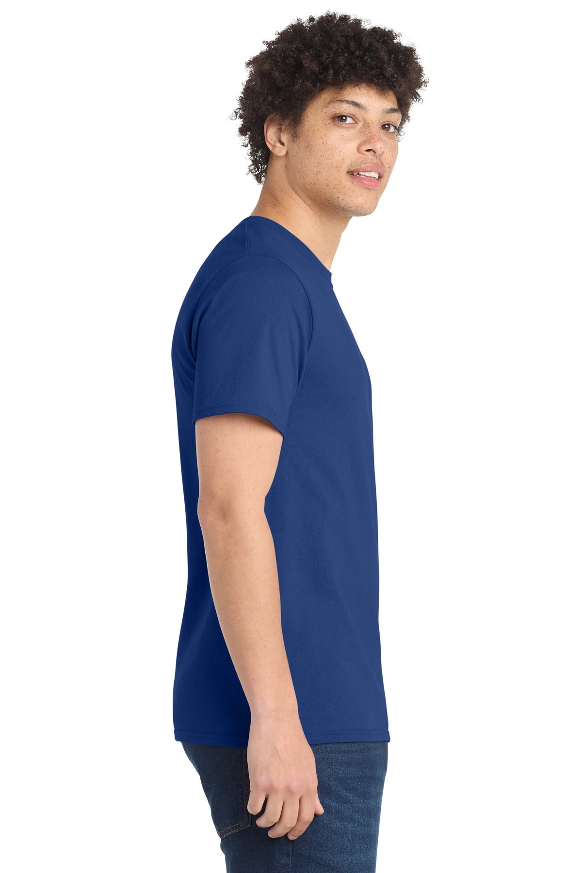 Port & Co Essential Tee. PC61 - Deep Marine - side