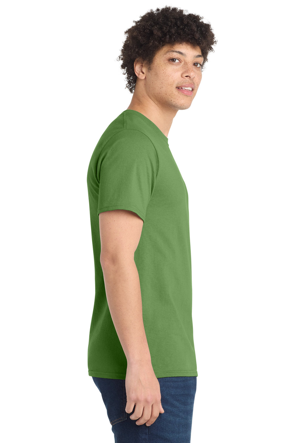 Port & Co Essential Tee. PC61 - Dill Green - side
