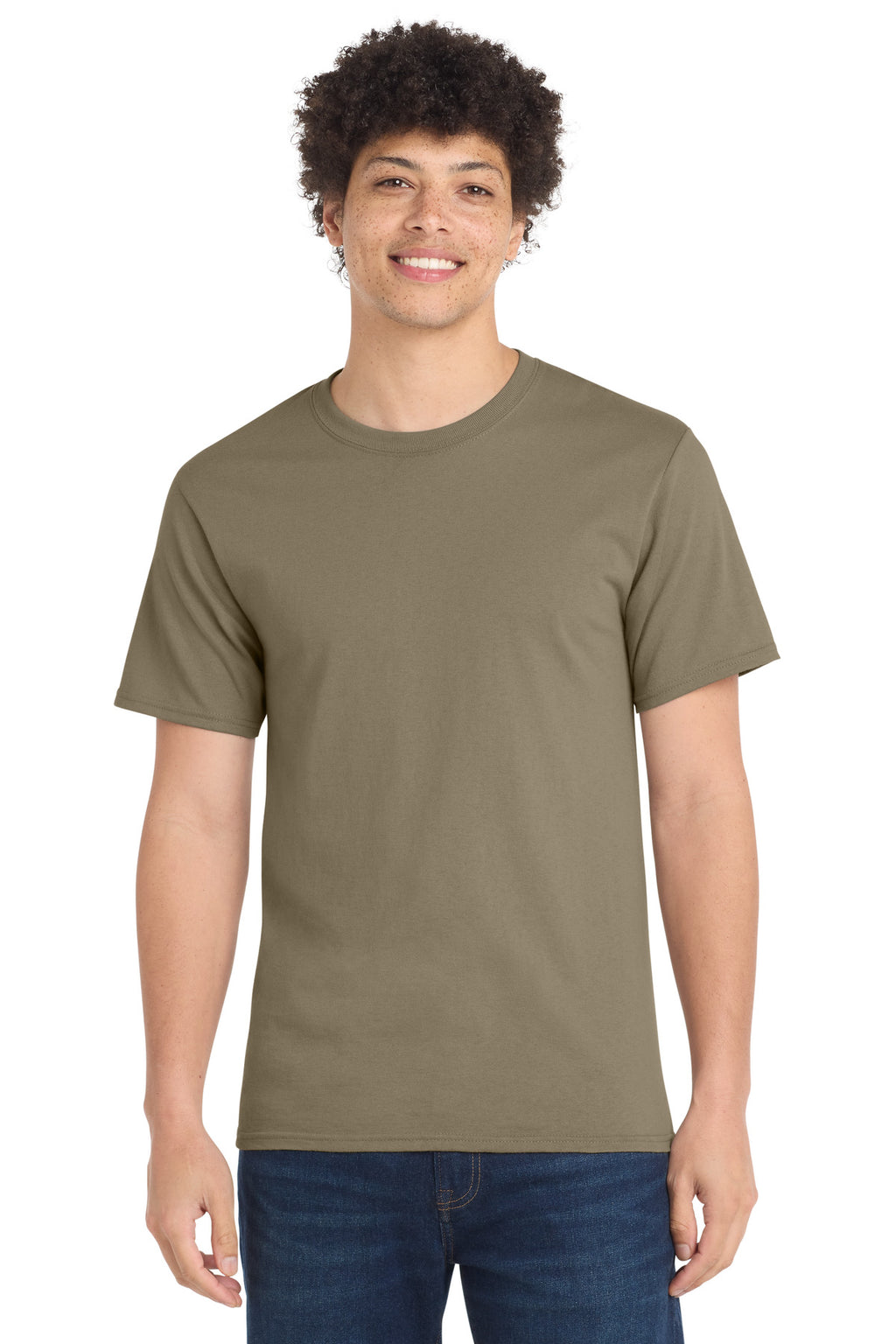 Port & Co Essential Tee. PC61 - Dusty Brown - front
