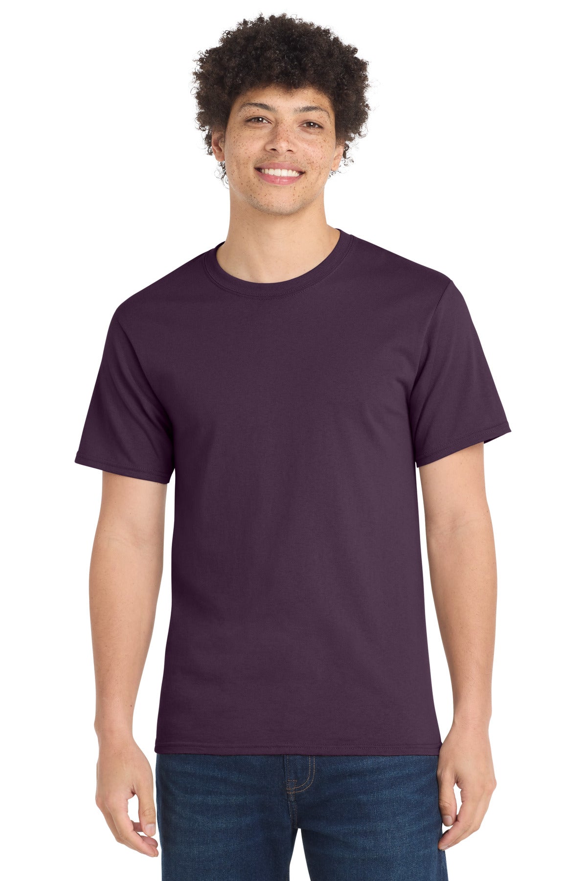 Port & Co Essential Tee. PC61 - Eggplant - front