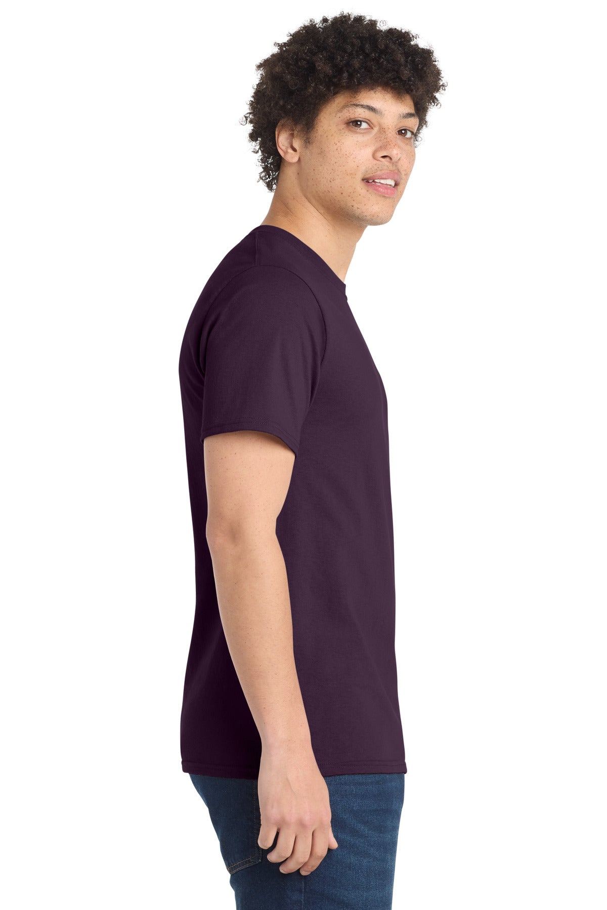 Port & Co Essential Tee. PC61 - Eggplant - side