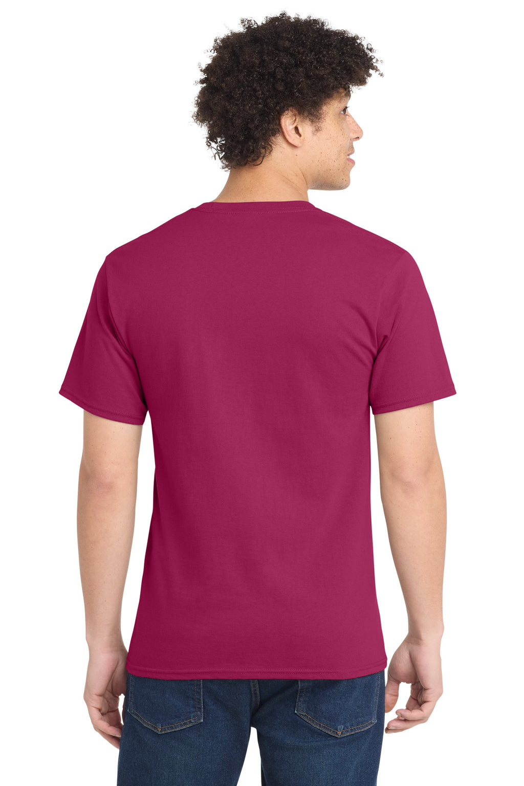 Port & Co Essential Tee. PC61 - Flush Pink - back