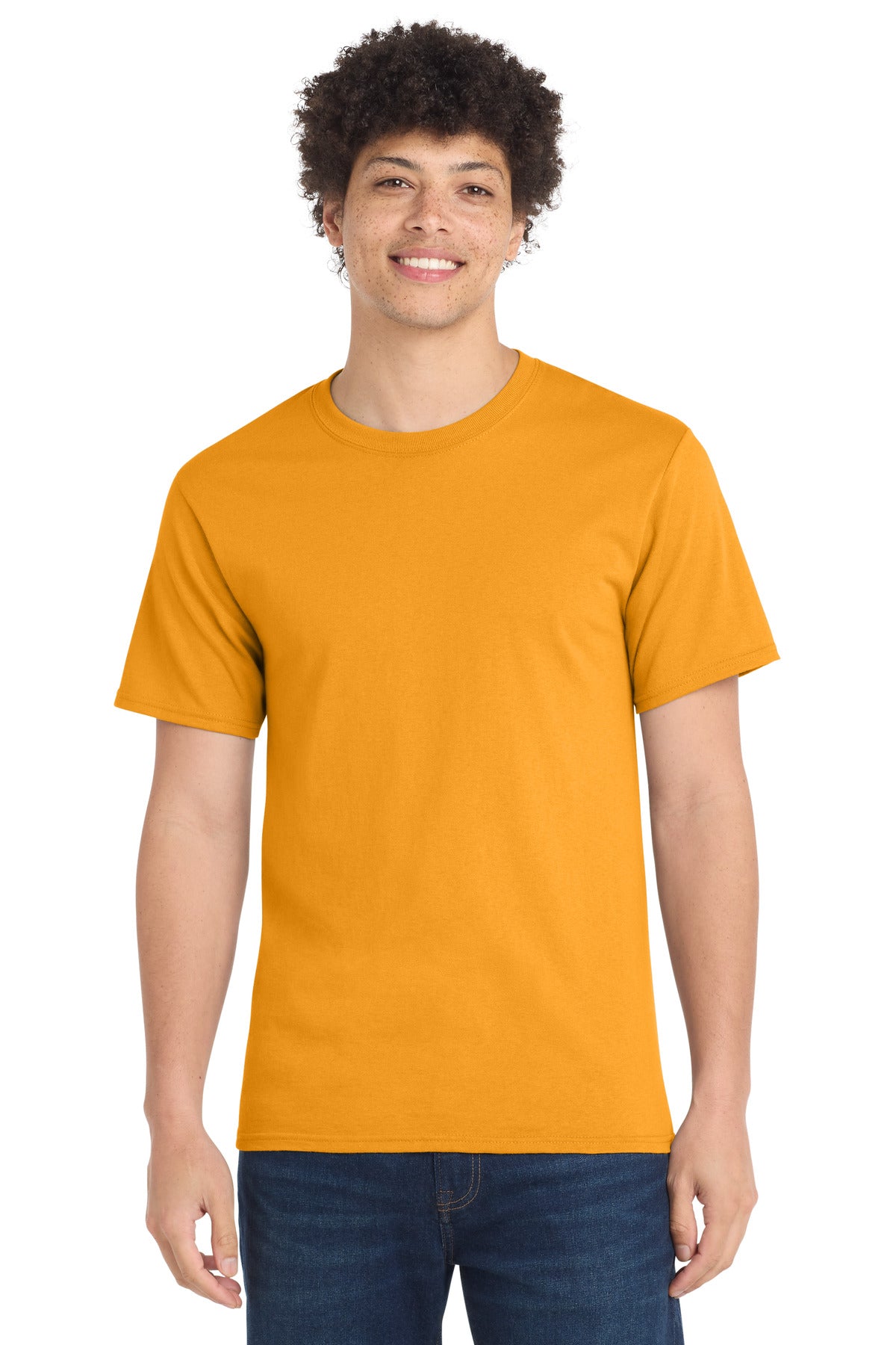 Port & Co Essential Tee. PC61 - Gold - front