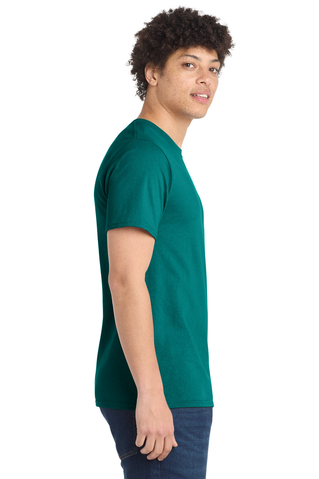 Port & Co Essential Tee. PC61 - Jade Green - side