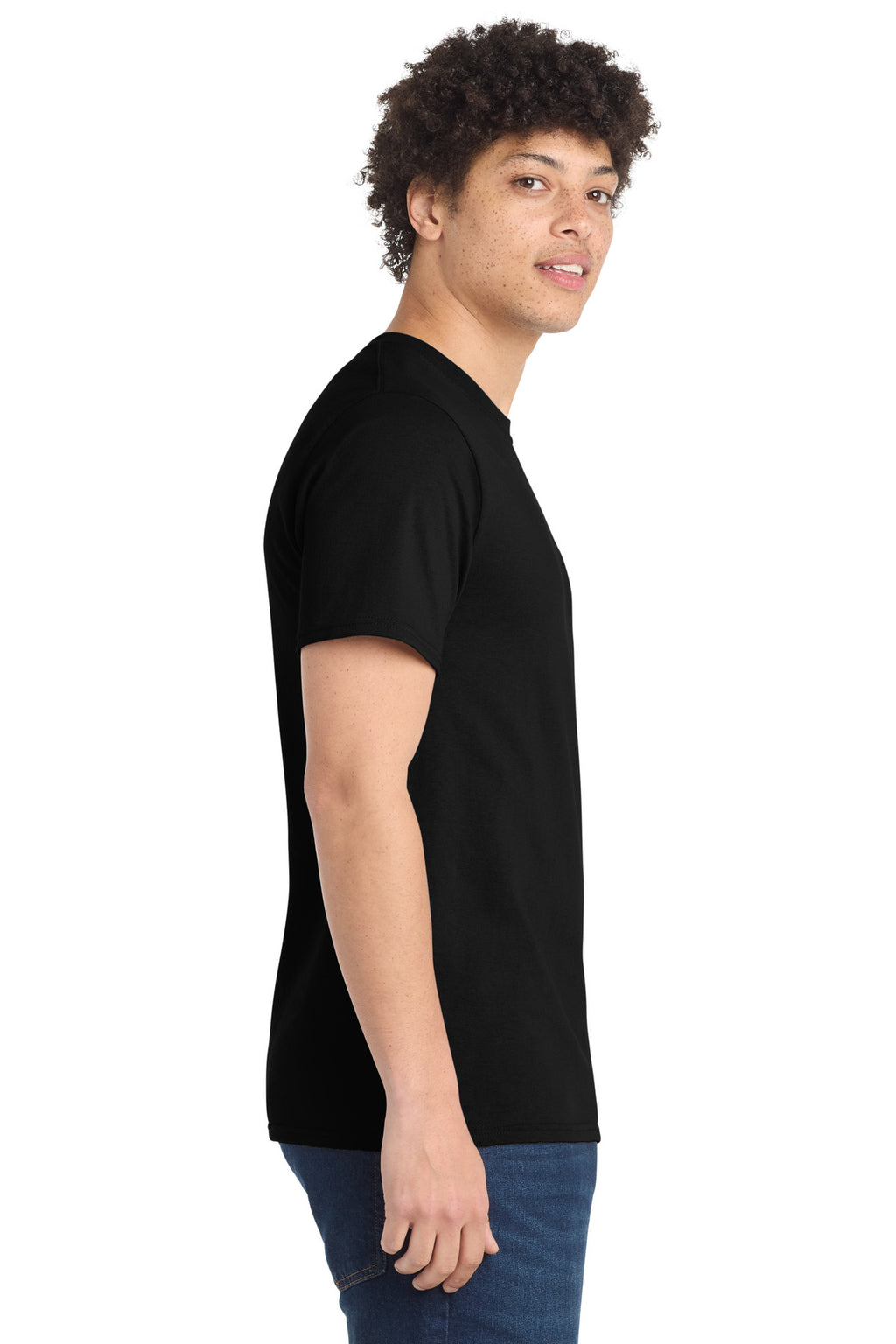 Port & Co Essential Tee. PC61 - Jet Black - side