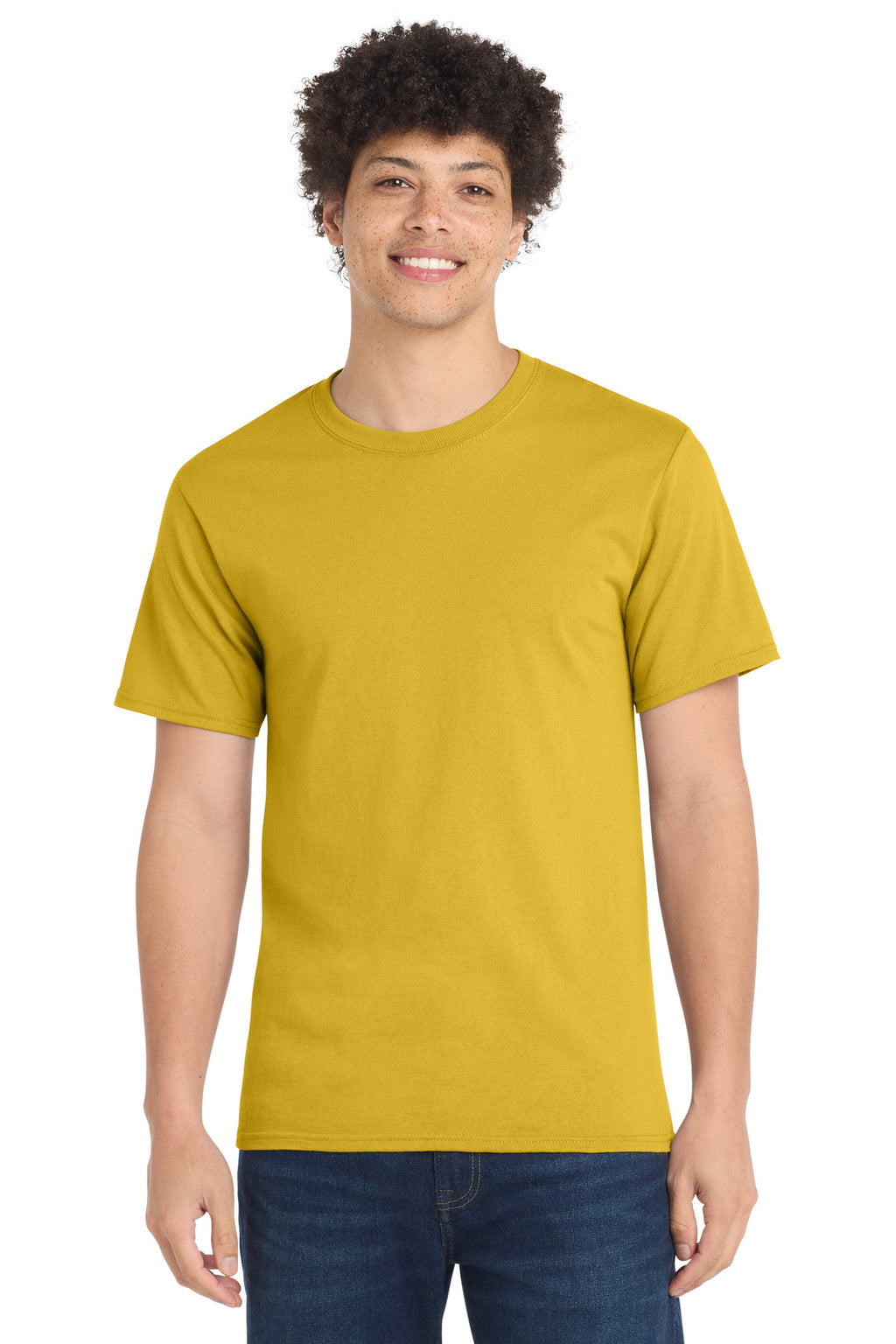 Port & Co Essential Tee. PC61 - Lemon Yellow - front