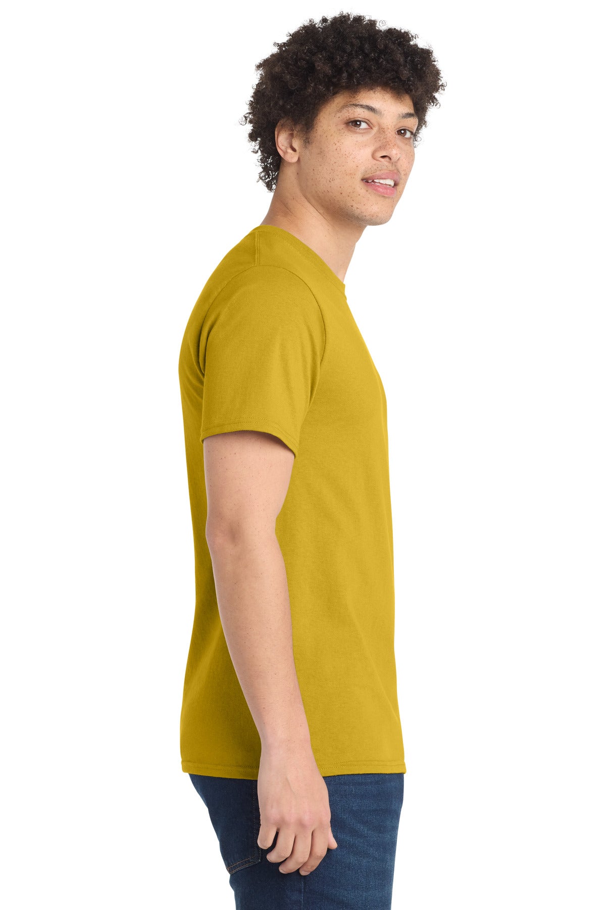 Port & Co Essential Tee. PC61 - Lemon Yellow - side