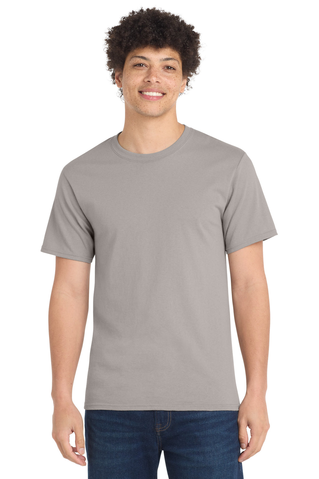 Port & Co Essential Tee. PC61 - Medium Grey - front