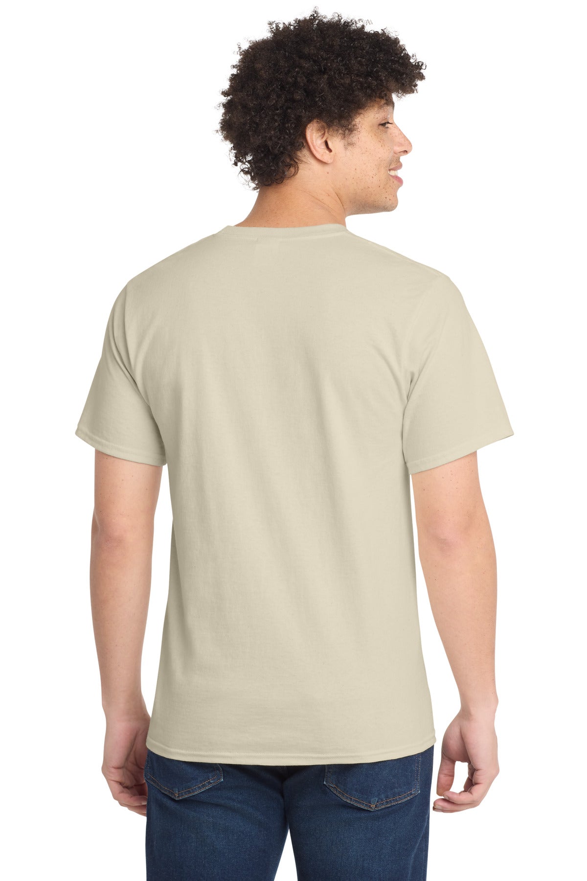 Port & Co Essential Tee. PC61 - Natural - back