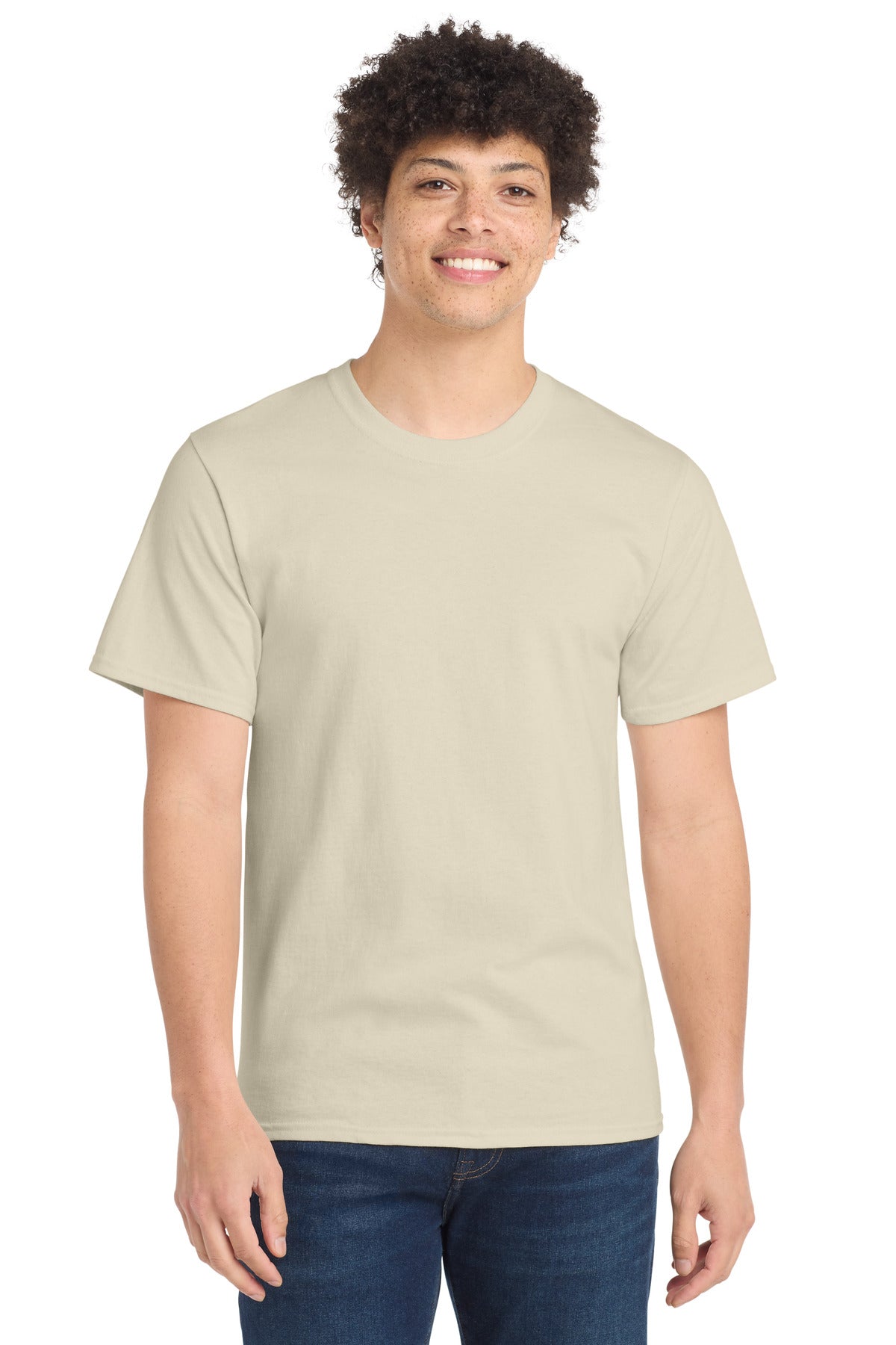 Port & Co Essential Tee. PC61 - Natural - front