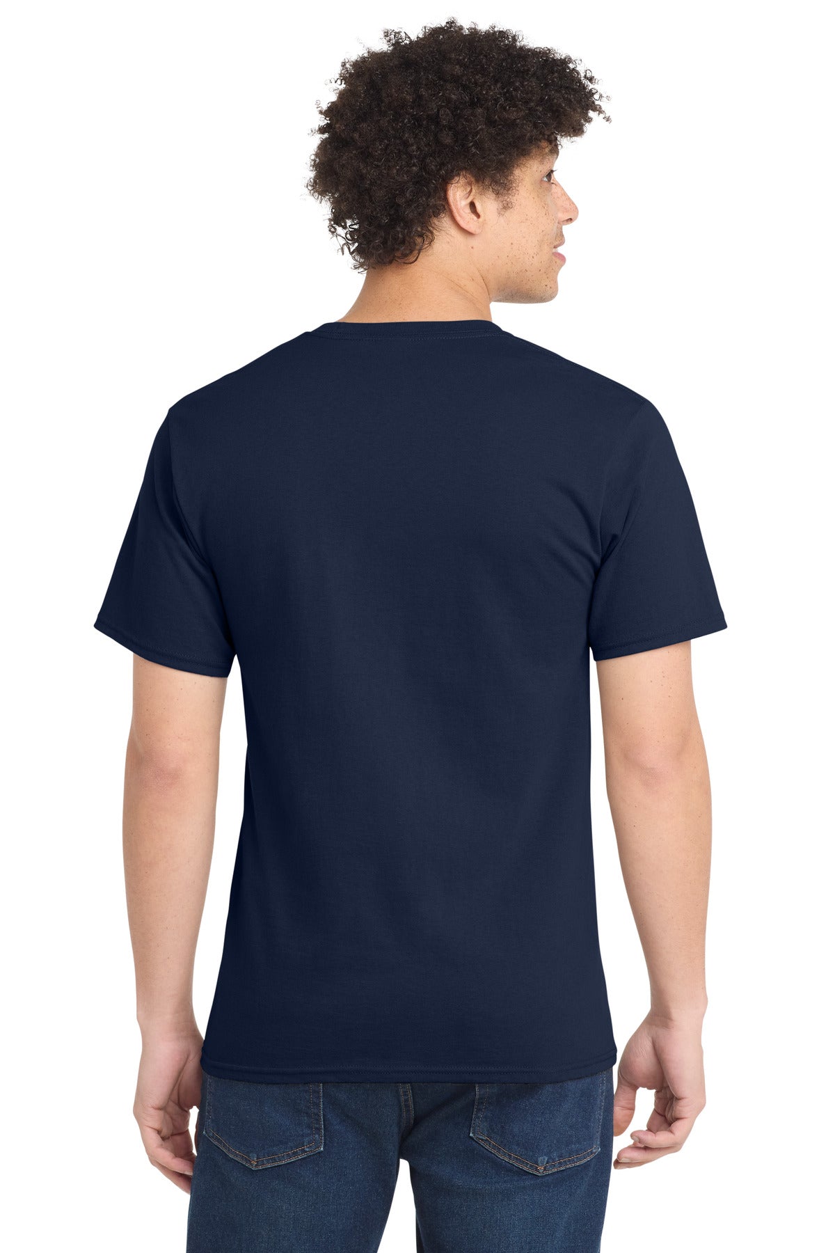 Port & Co Essential Tee. PC61 - Navy - back
