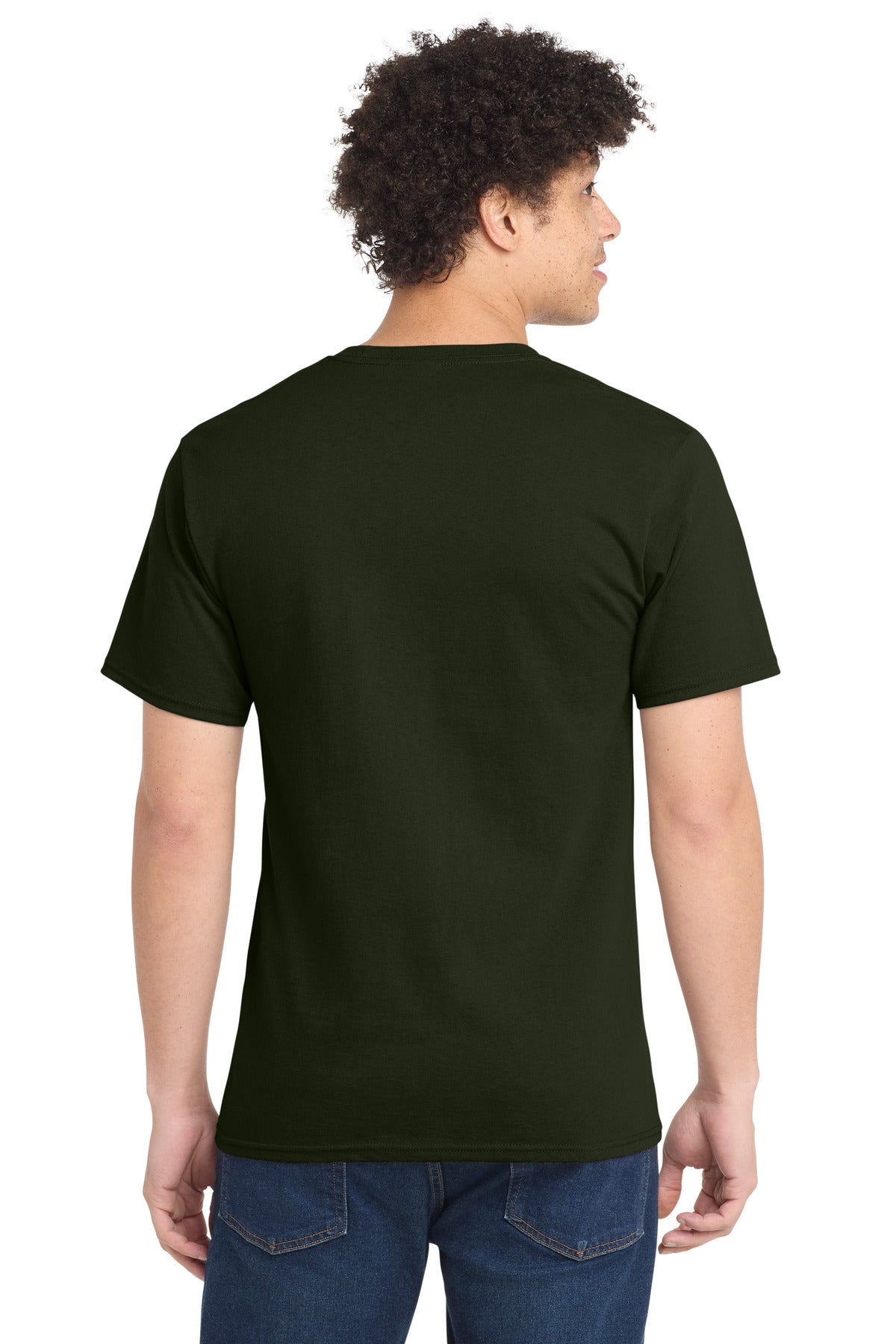 Port & Co Essential Tee. PC61 - Olive - back