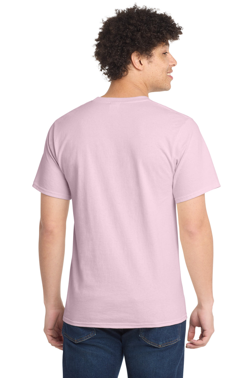 Port & Co Essential Tee. PC61 - Pale Pink - back