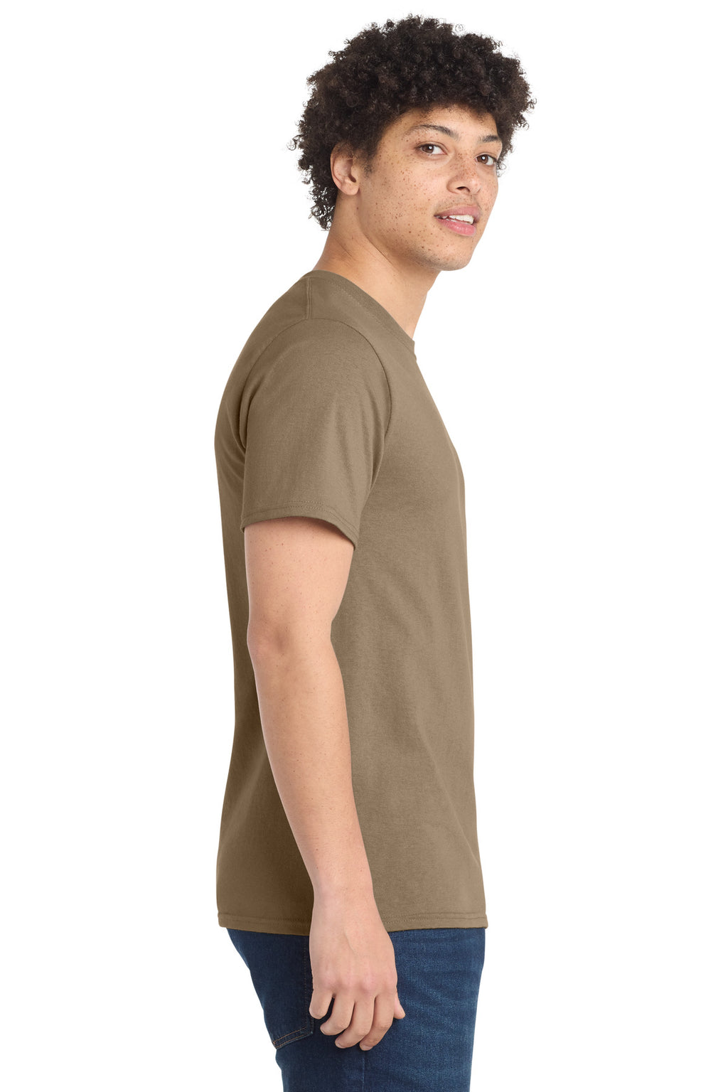 Port & Co Essential Tee. PC61 - Sand - side