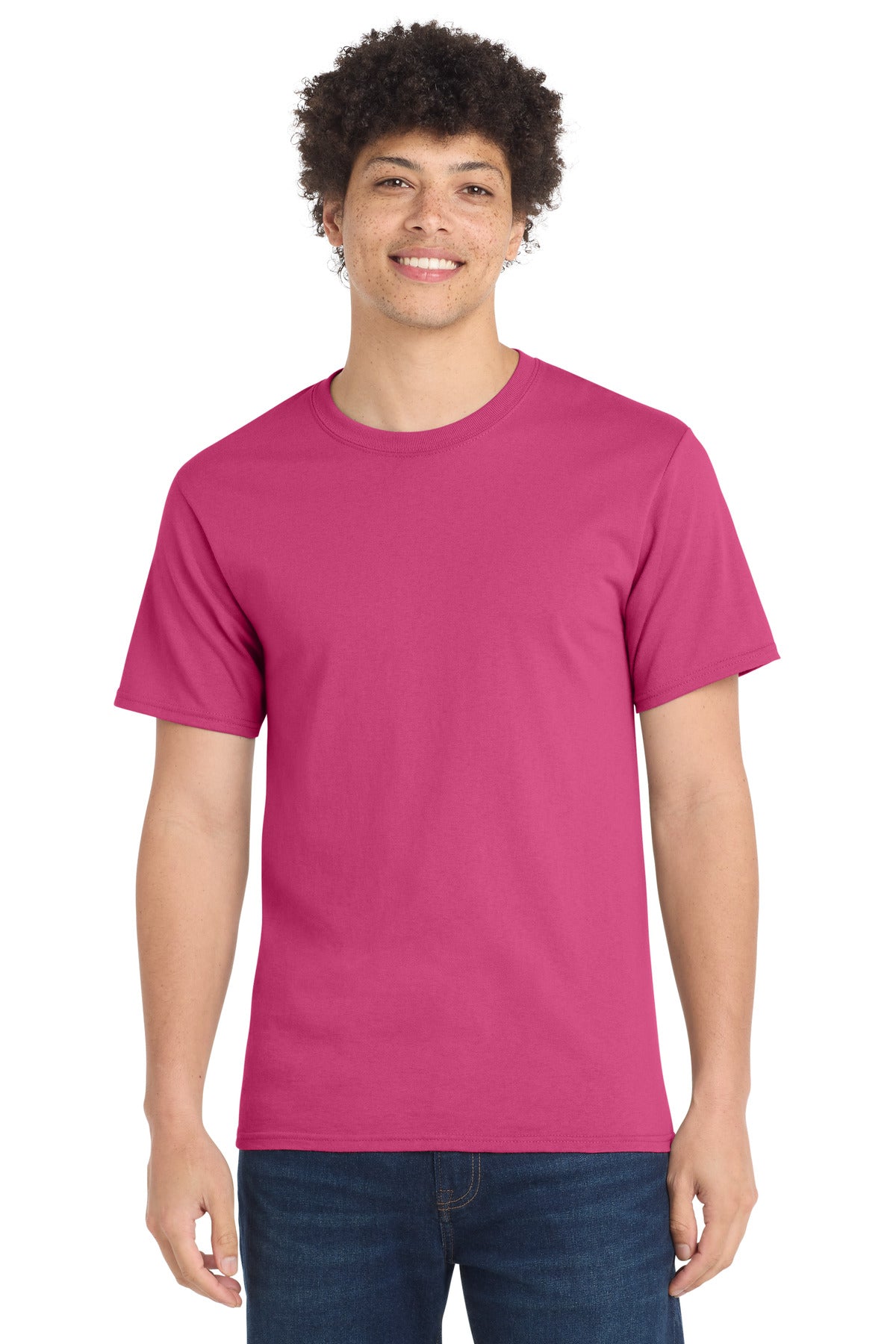 Port & Co Essential Tee. PC61 - Sangria - front