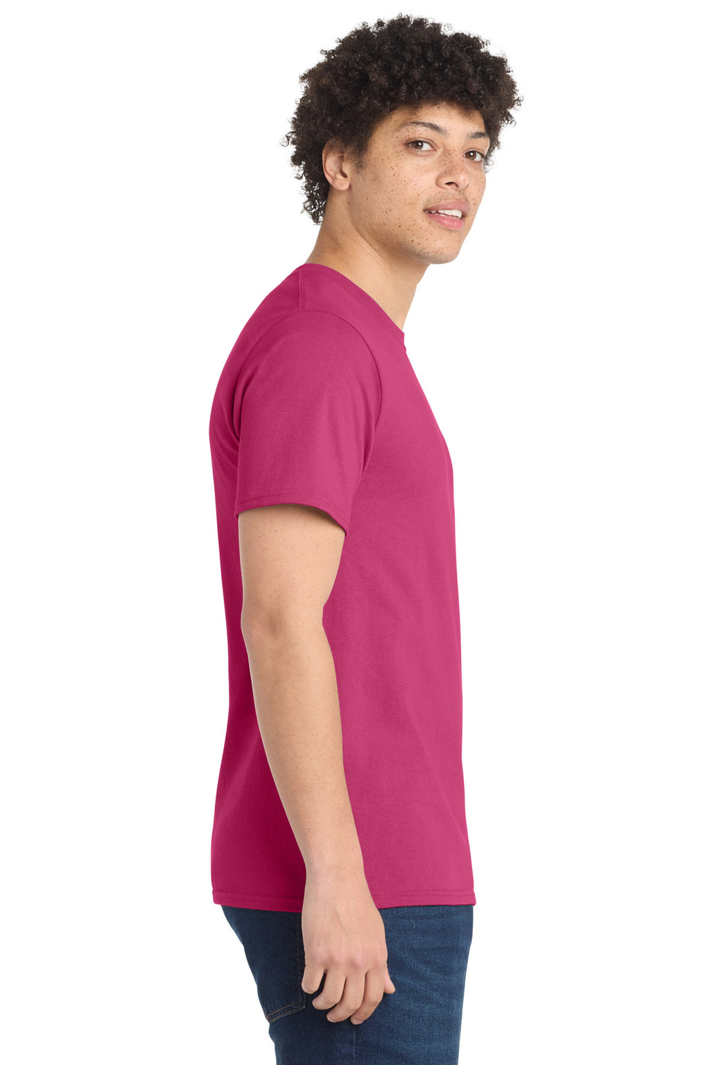 Port & Co Essential Tee. PC61 - Sangria - side
