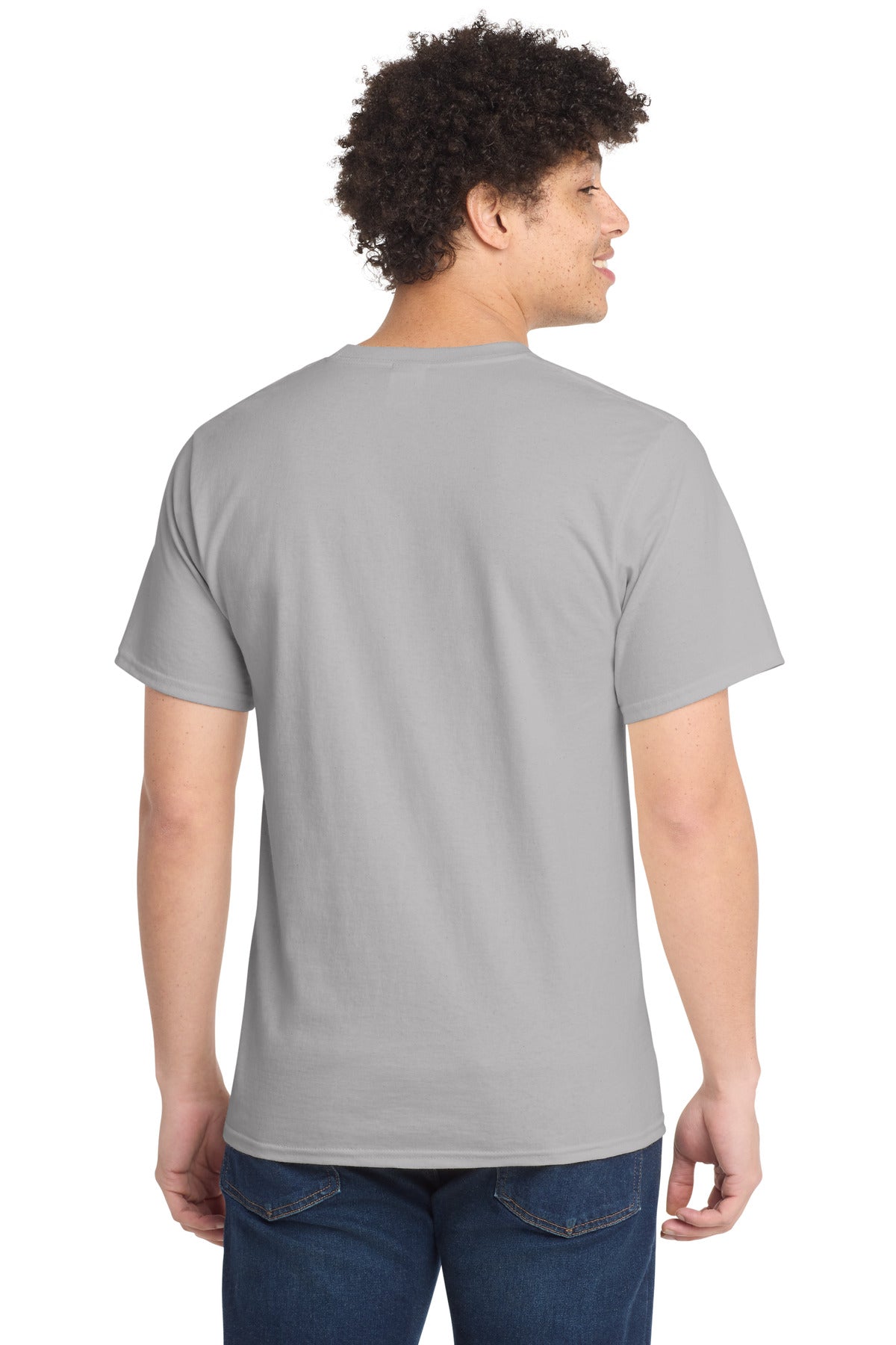 Port & Co Essential Tee. PC61 - Silver - back