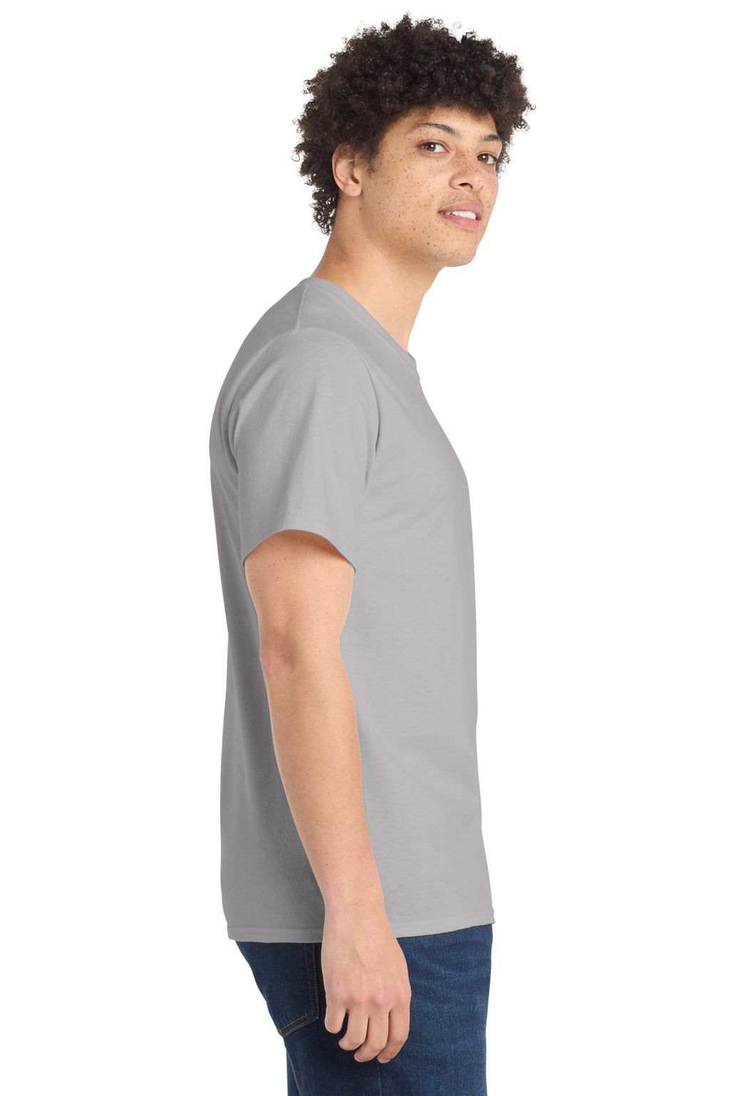 Port & Co Essential Tee. PC61 - Silver - side