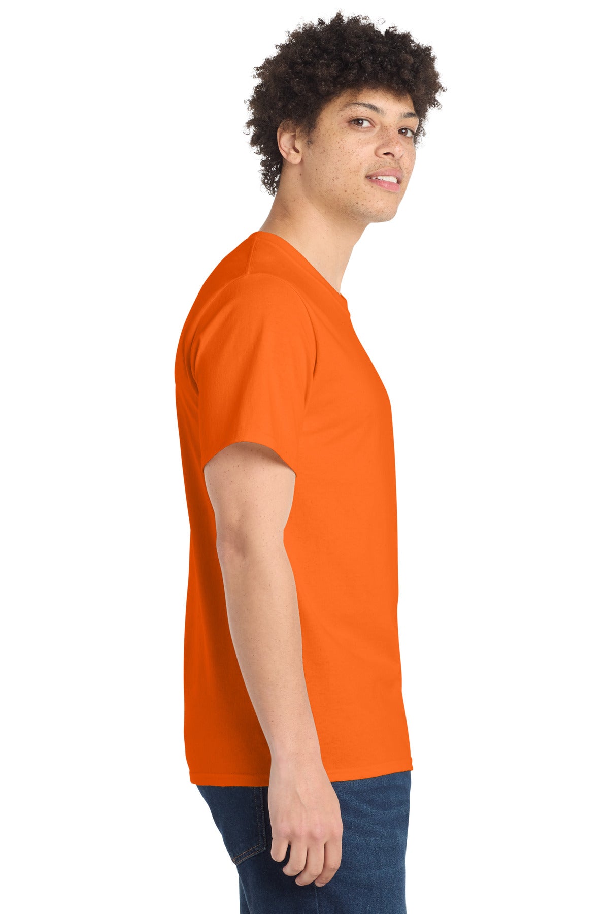 Port & Co Essential Tee. PC61 - S. Orange - side