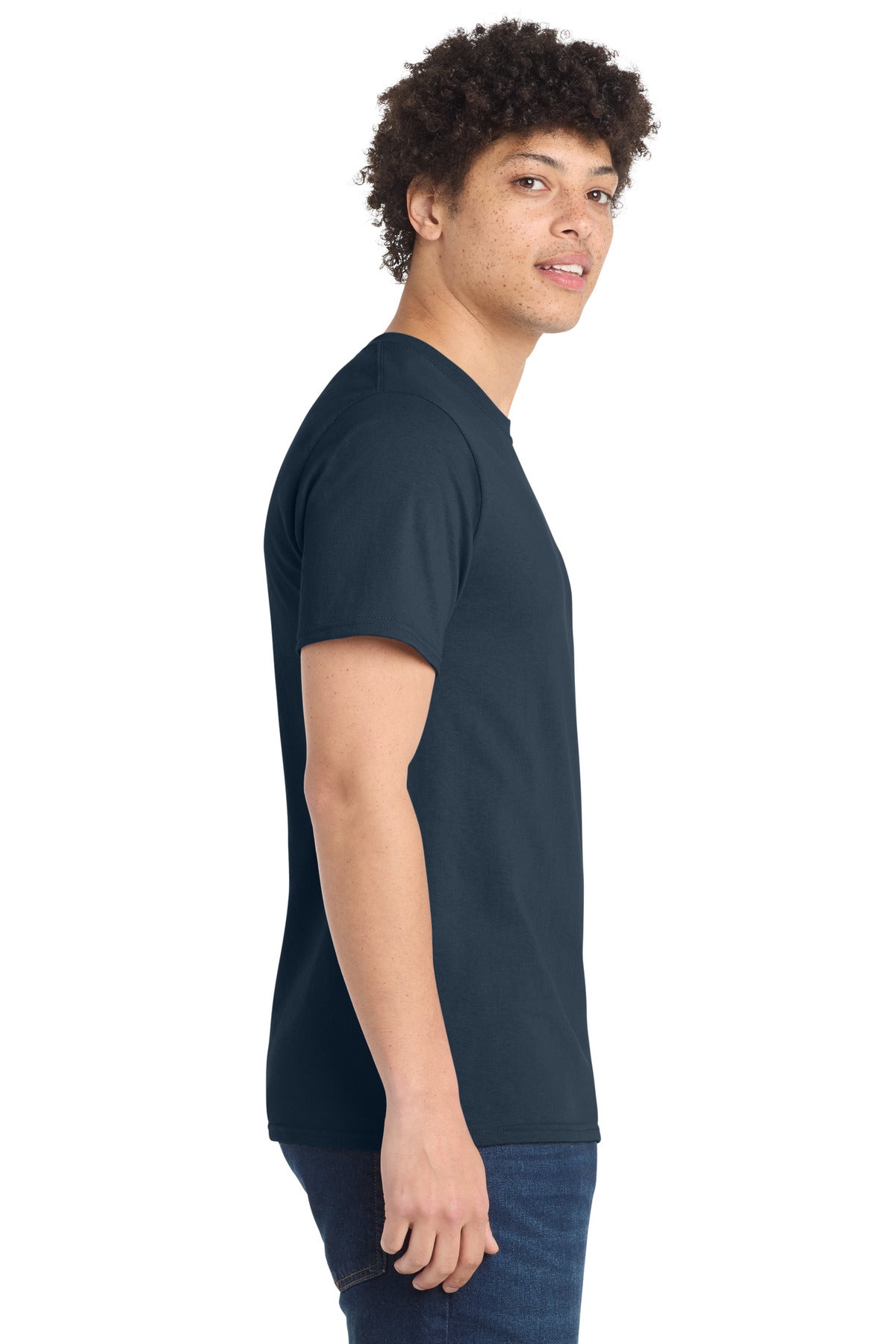 Port & Co Essential Tee. PC61 - Steel Blue - side