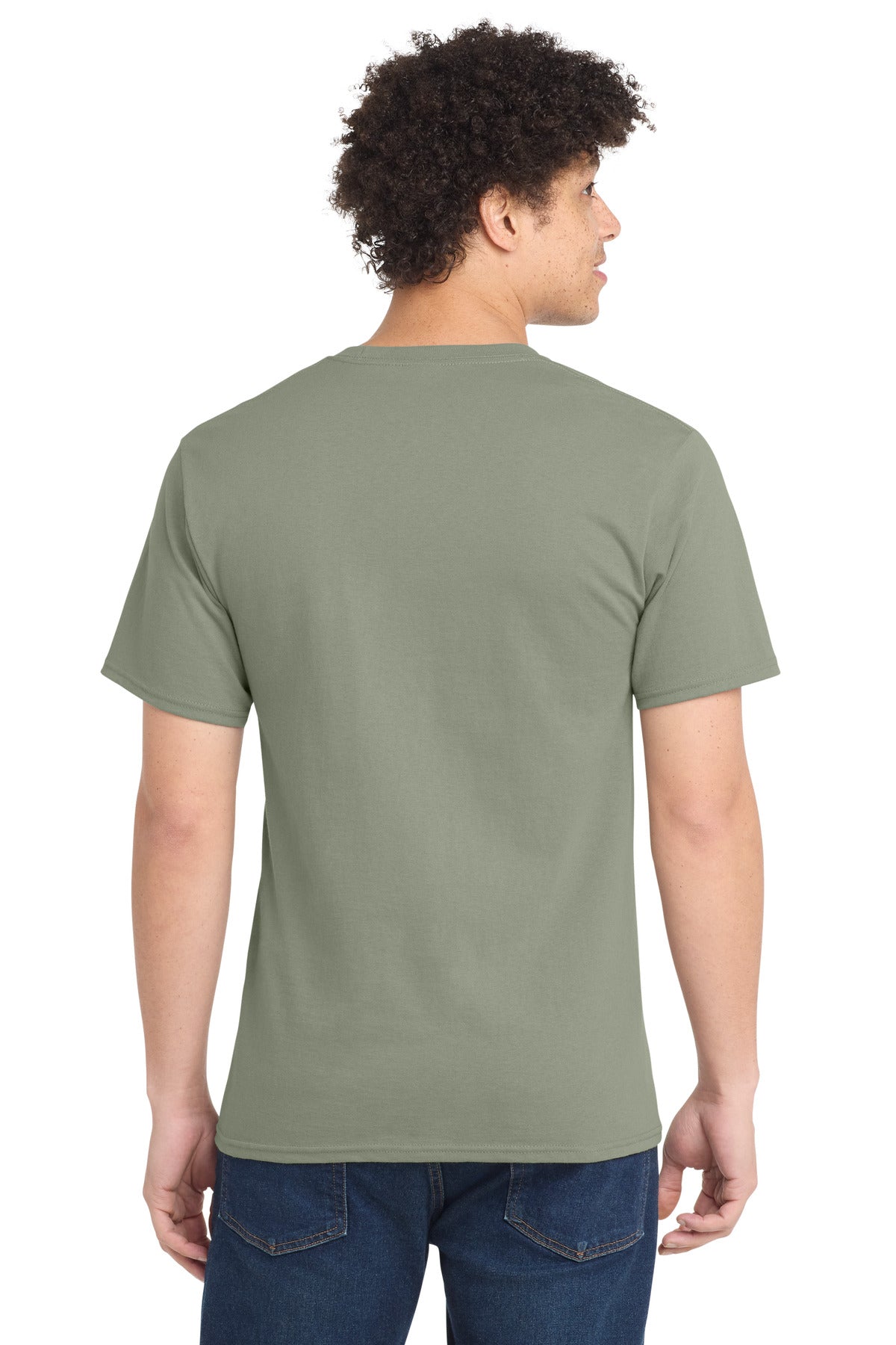 Port & Co Essential Tee. PC61 - Stonewashed Green - back