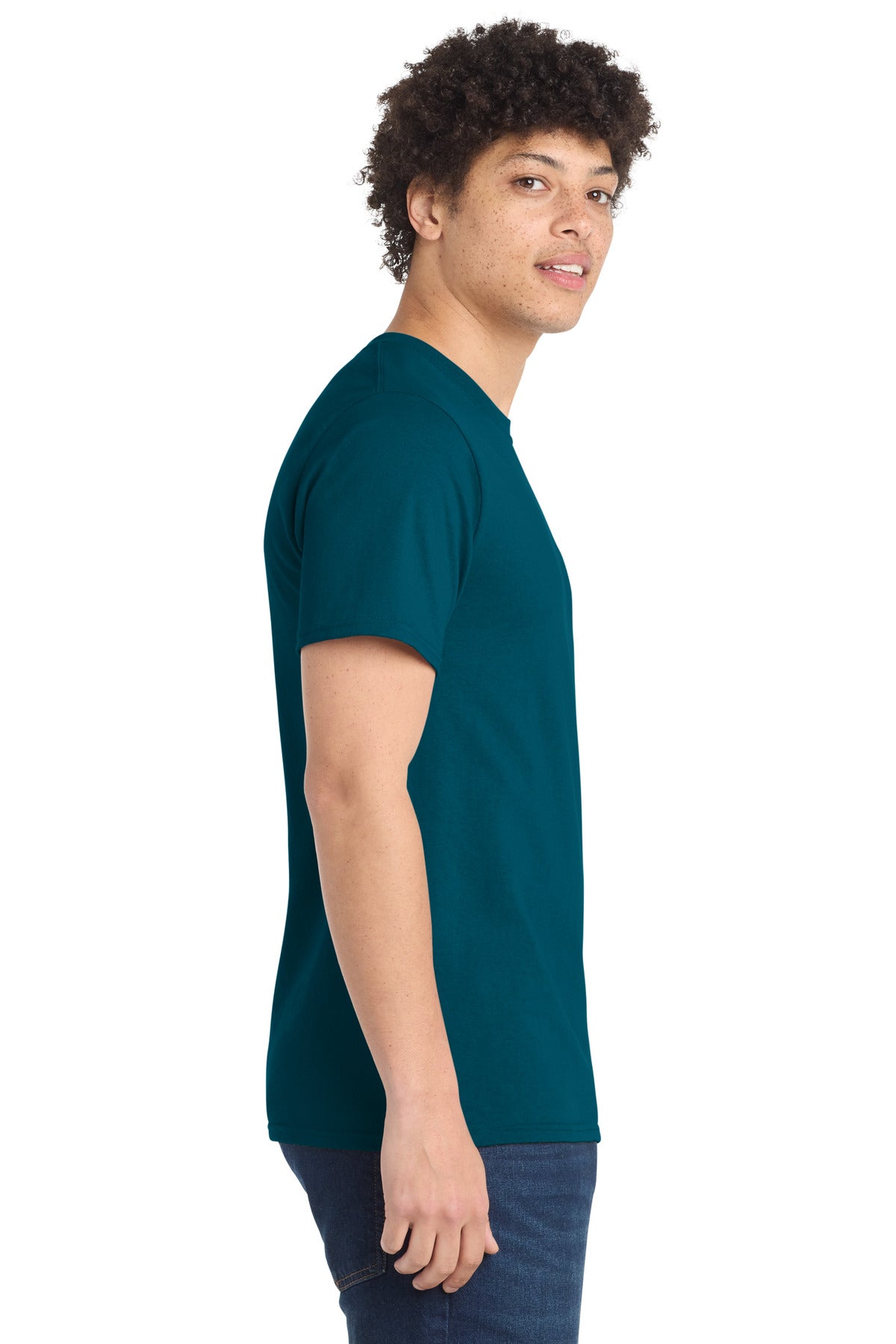 Port & Co Essential Tee. PC61 - Teal - side