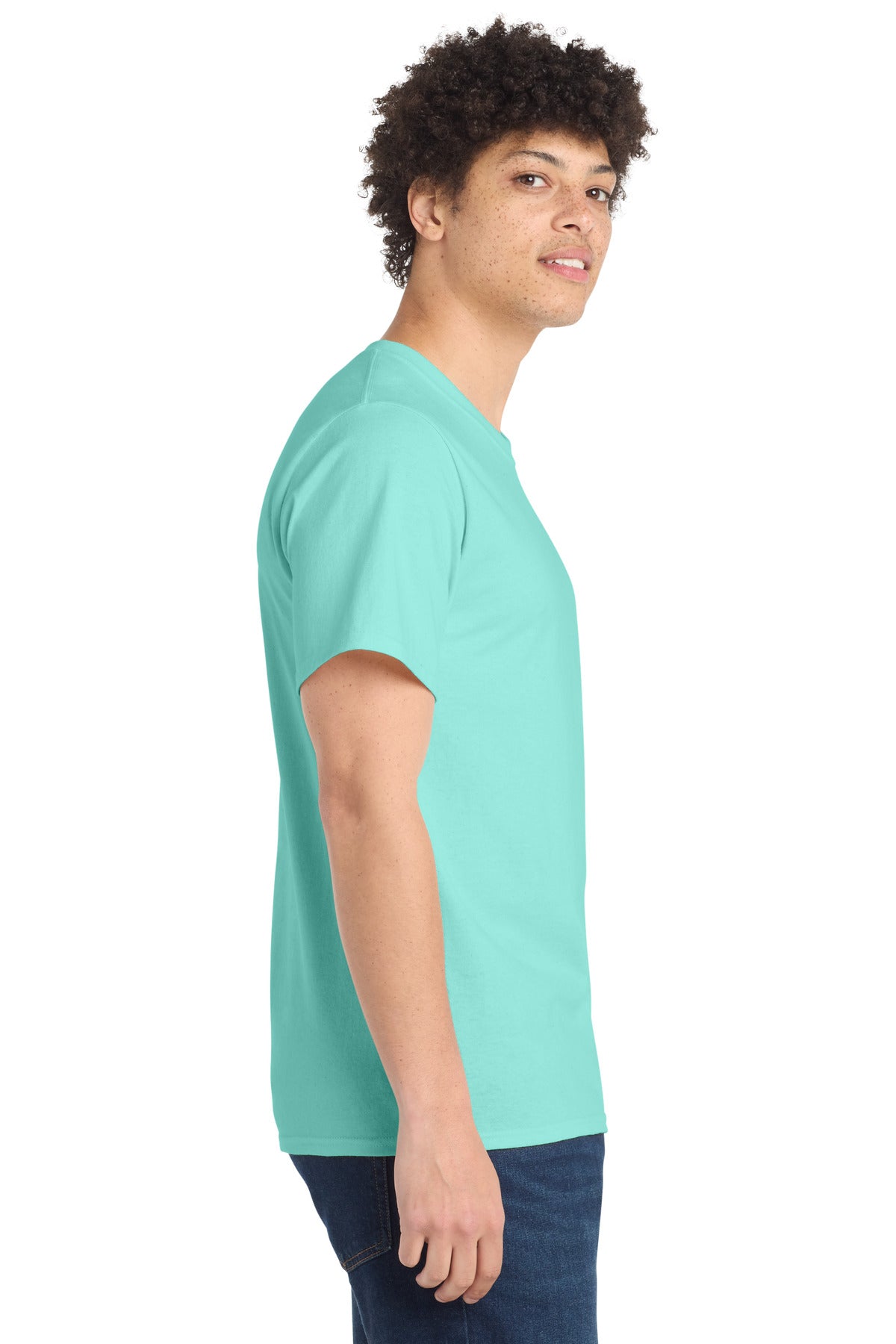 Port & Co Essential Tee. PC61 - True Celadon - side