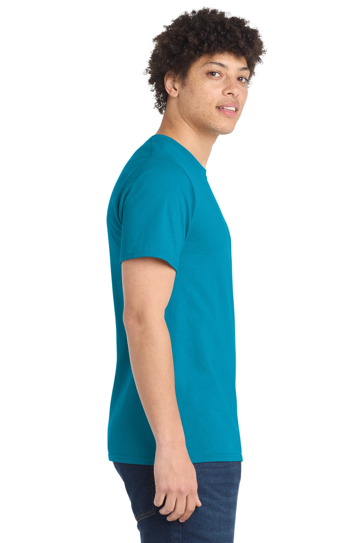 Port & Co Essential Tee. PC61 - Turquoise - side