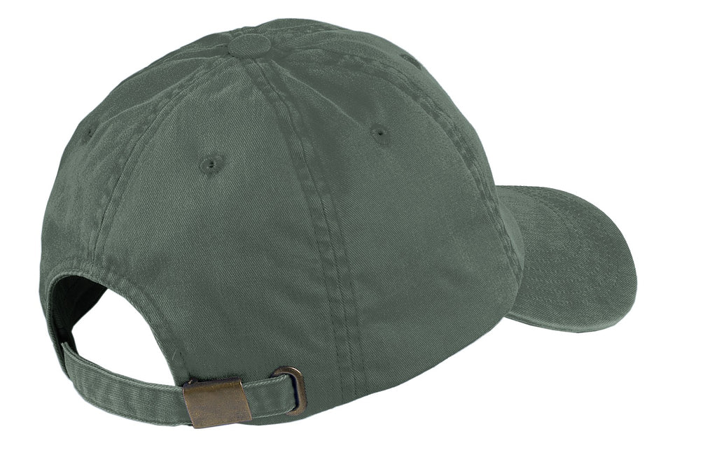 Port Authority Garment-Washed Cap. PWU - Green - back