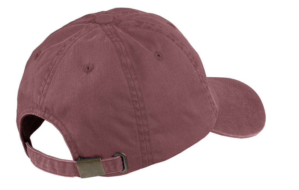 Port Authority Garment-Washed Cap. PWU - Maroon - back