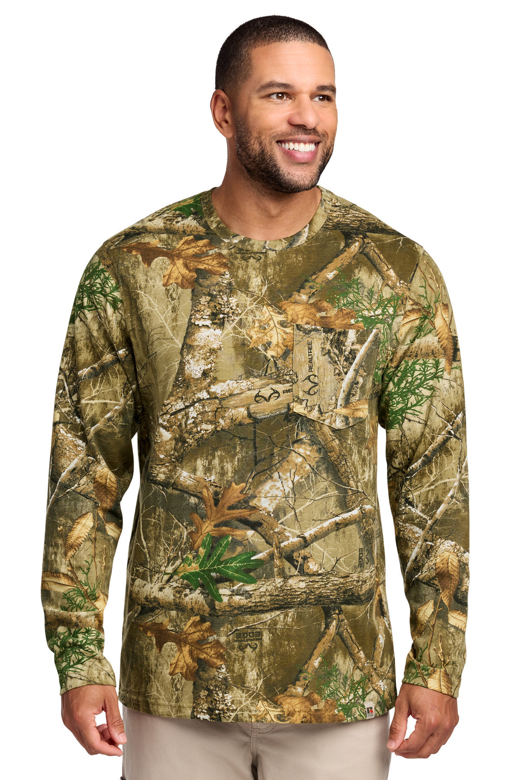 Russell Outdoors Realtree Long Sleeve Pocket Tee RU100LSP - Realtree Edge - front