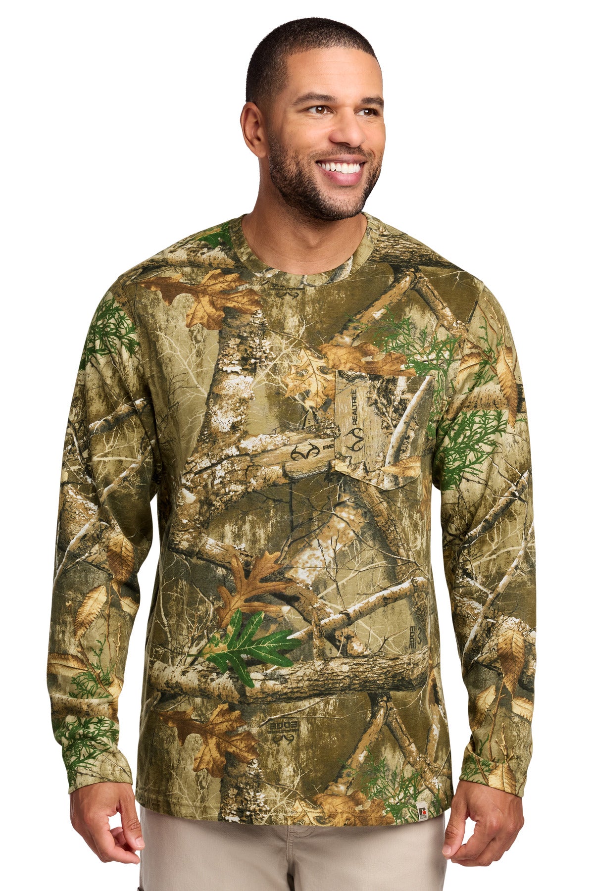 Russell Outdoors Realtree Long Sleeve Pocket Tee RU100LSP - Realtree Edge - front