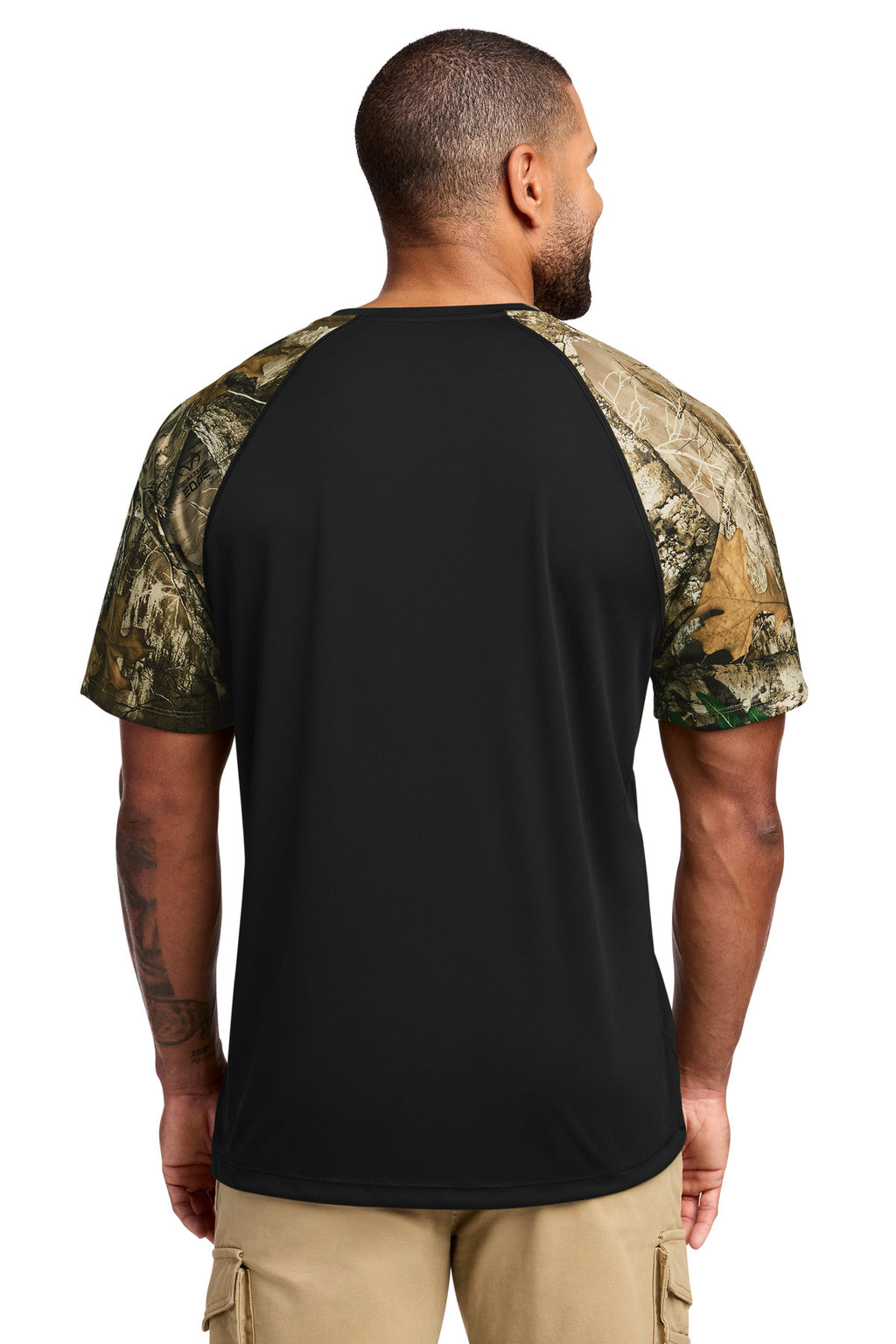 Russell Outdoors Realtree Colorblock Performance Tee RU151 - Black/ Realtree Edge - back