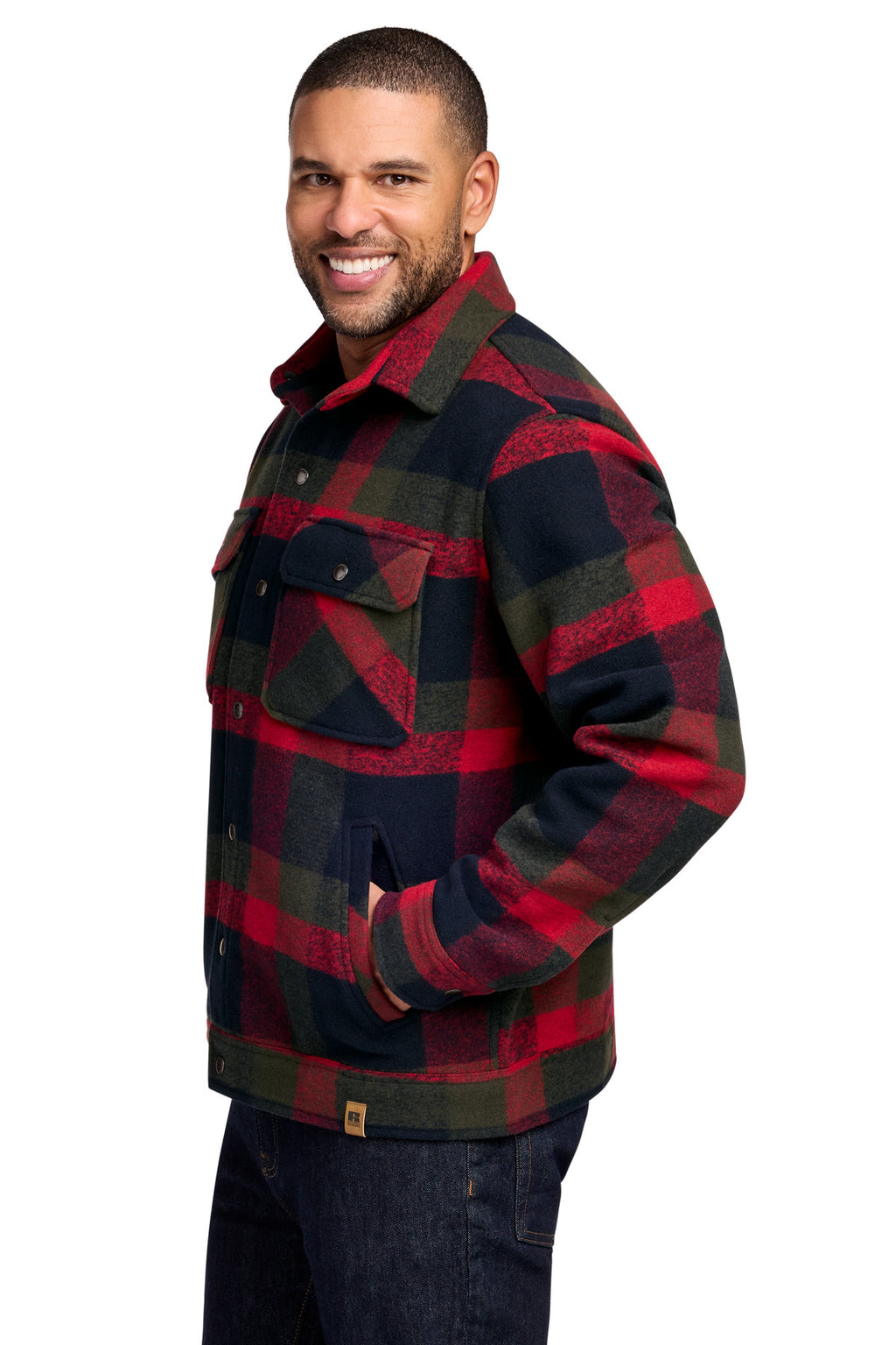 Russell Outdoors Basin Jacket RU550 - Red Plaid - side