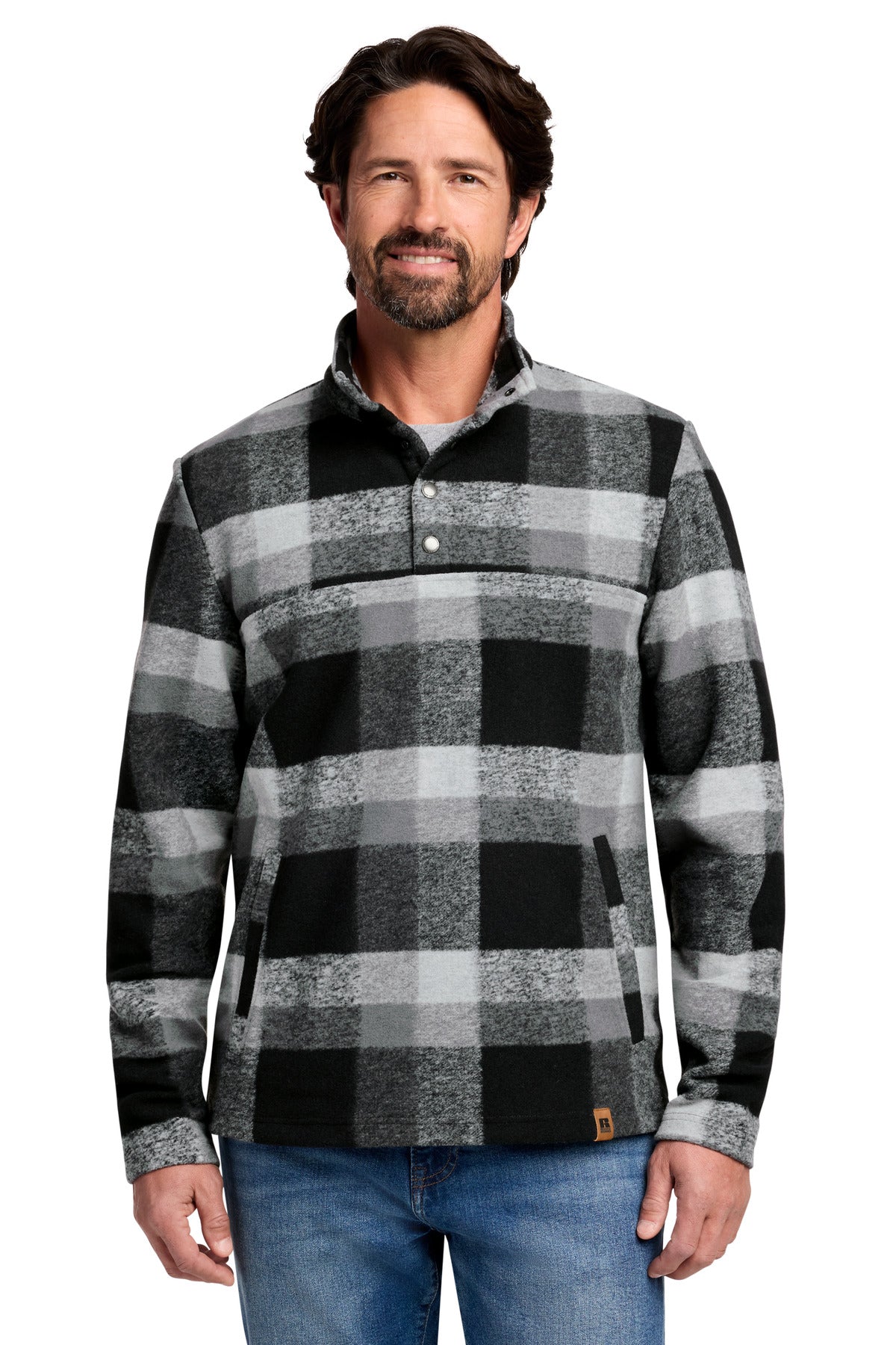 Russell Outdoors Basin Snap Pullover RU551 RU551 - Deep Black Plaid - front
