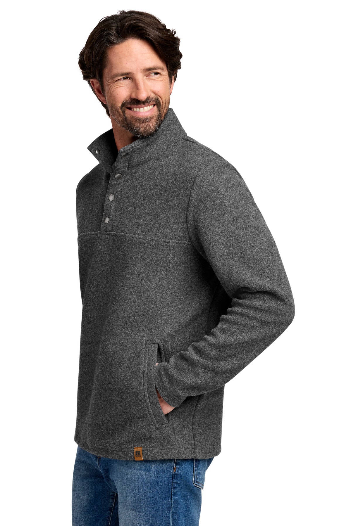 Russell Outdoors Basin Snap Pullover RU551 RU551 - Graphite Heather - side