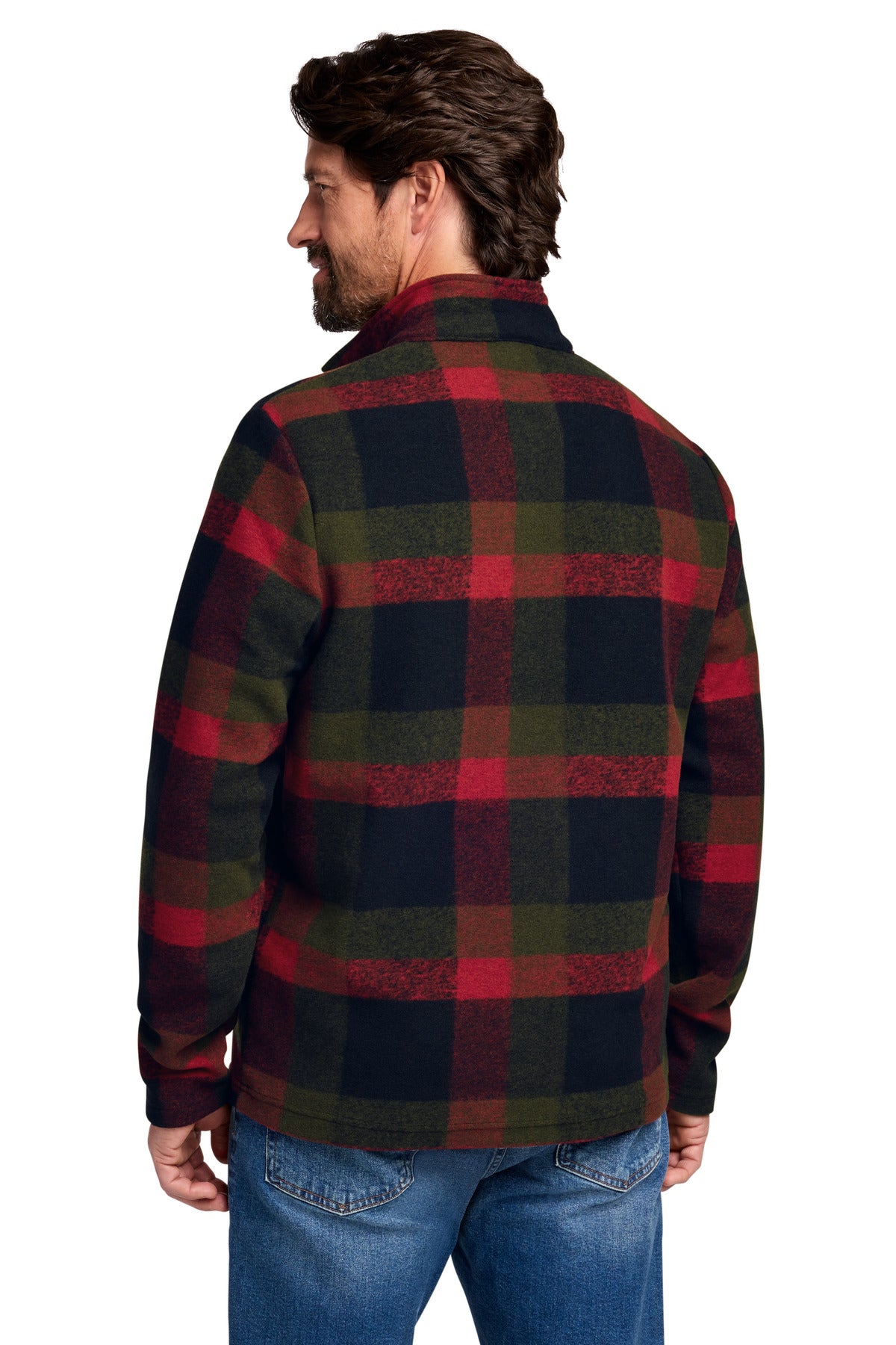 Russell Outdoors Basin Snap Pullover RU551 RU551 - Red Plaid - back