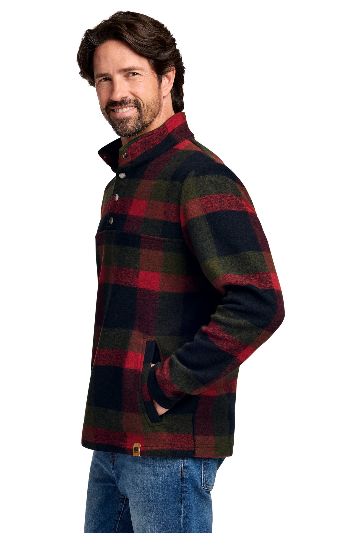 Russell Outdoors Basin Snap Pullover RU551 RU551 - Red Plaid - side