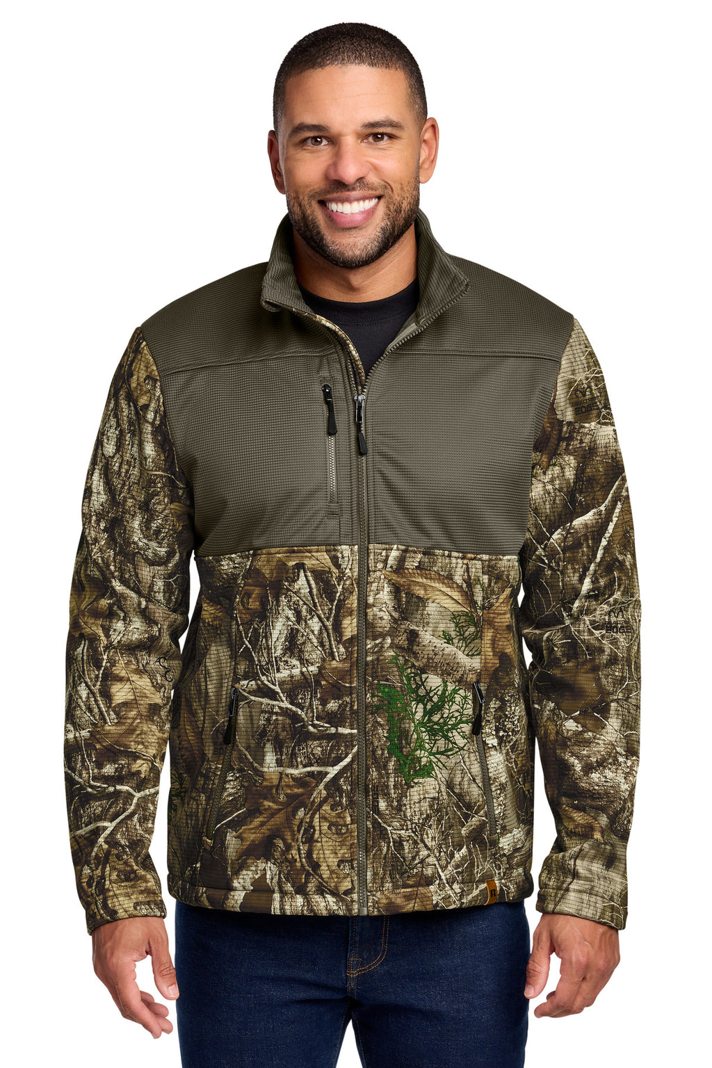 Russell Outdoors Realtree Atlas Colorblock Soft Shell RU601 - Cargo Brown/ Realtree Edge - front