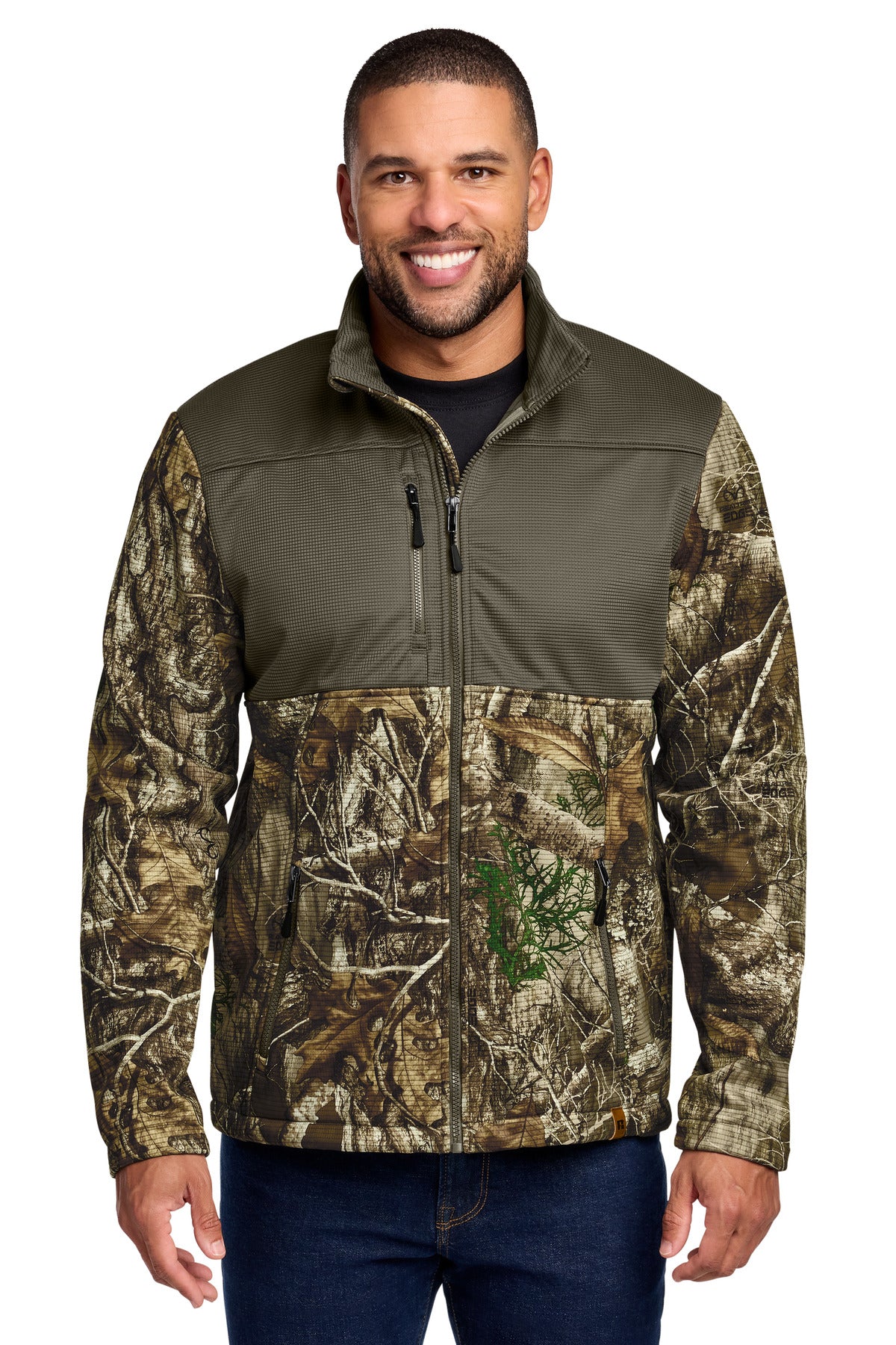 Russell Outdoors Realtree Atlas Colorblock Soft Shell RU601 - Cargo Brown/ Realtree Edge - front