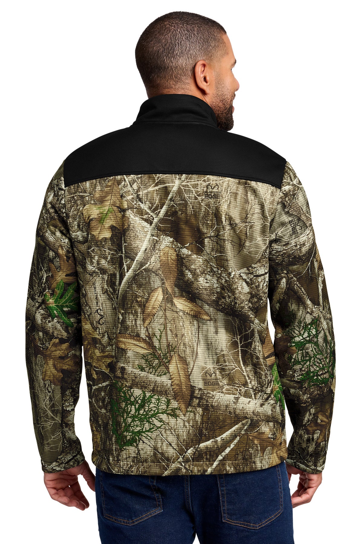 Russell Outdoors Realtree Atlas Colorblock Soft Shell RU601 - Deep Black/ Realtree Edge - back