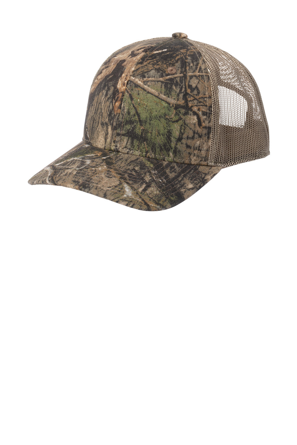Russell Outdoors Camo Snapback Trucker Cap RU900 - Mossy Oak DNA/ Khaki - front