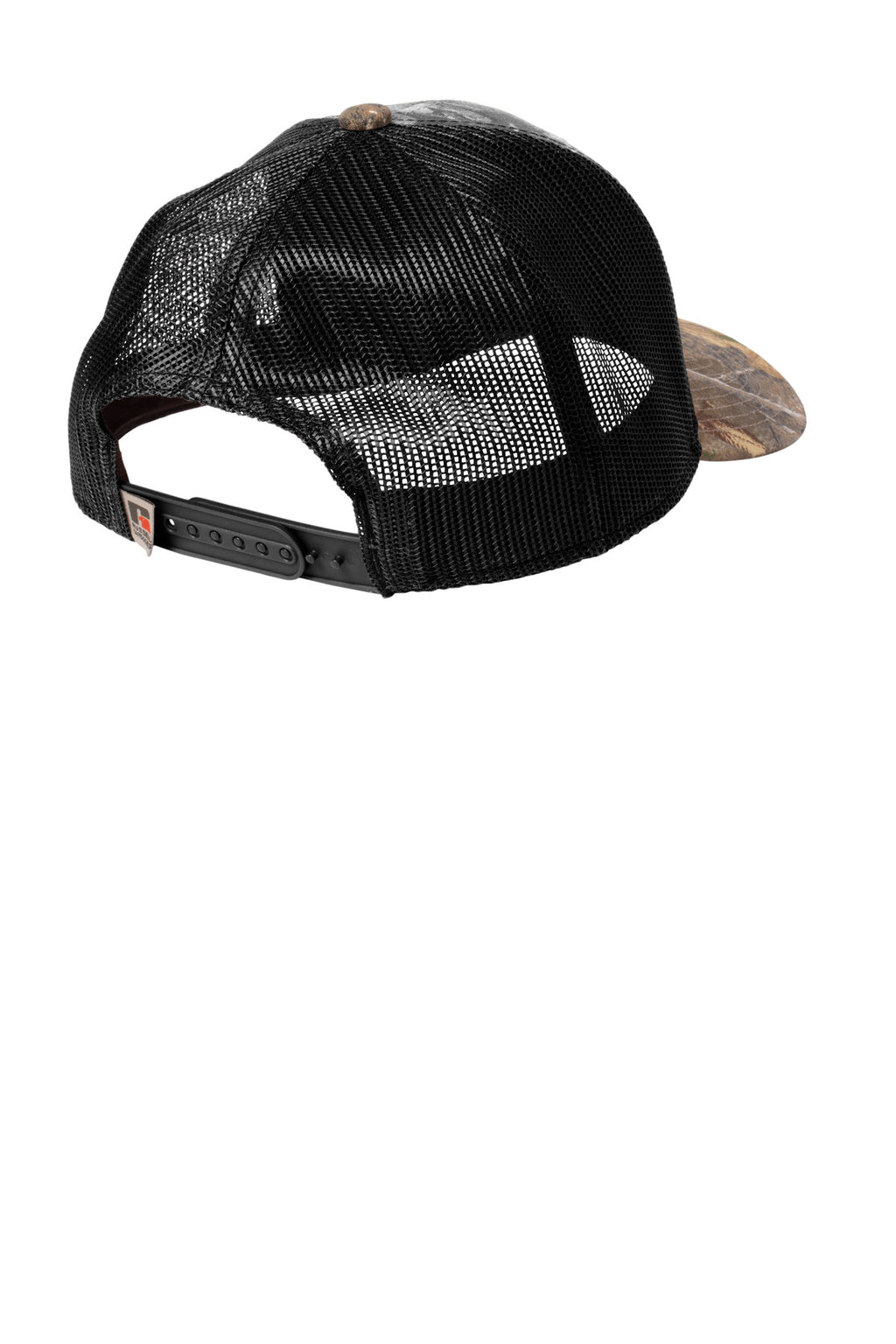 Russell Outdoors Camo Snapback Trucker Cap RU900 - Realtree Edge/ Deep Black - back
