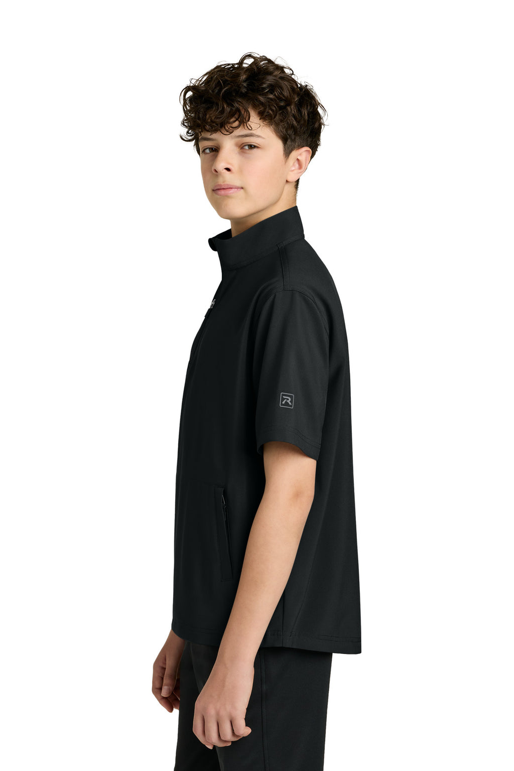Richardson Youth Barrage Wind Shirt RY7400SSQ - Black - side