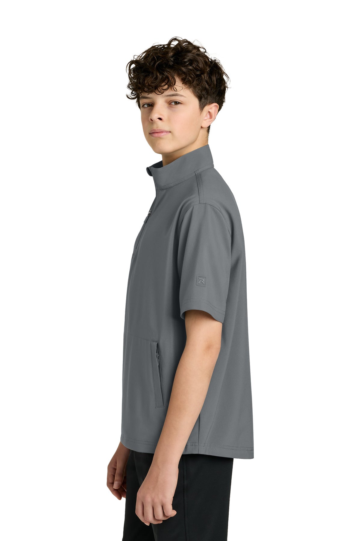 Richardson Youth Barrage Wind Shirt RY7400SSQ - Charcoal - side