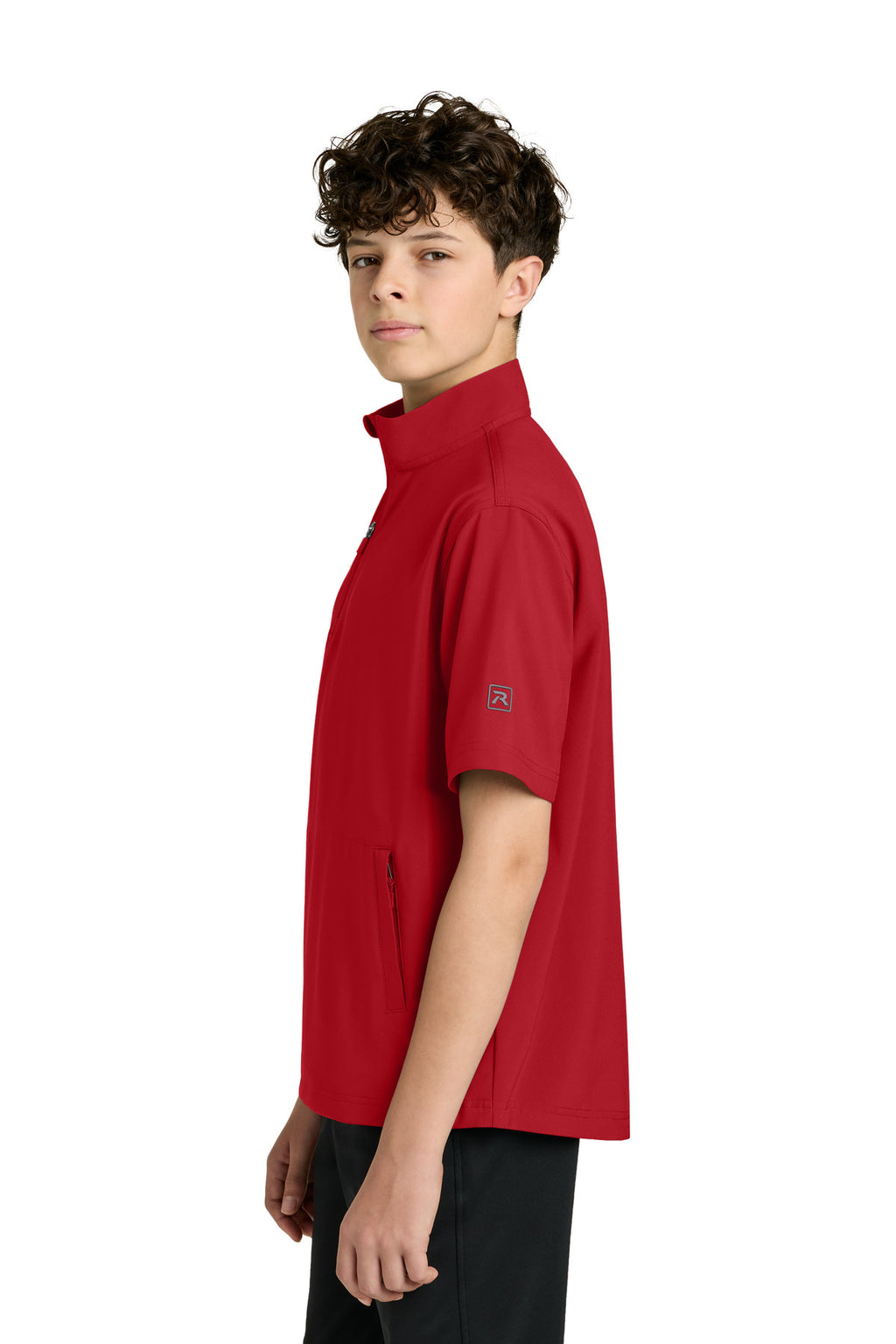 Richardson Youth Barrage Wind Shirt RY7400SSQ - Red - side
