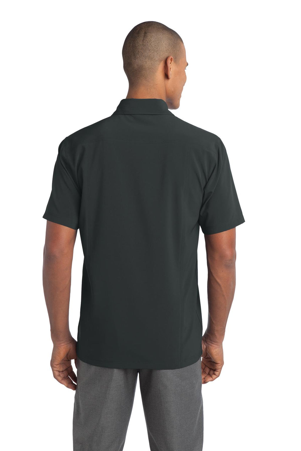 DISCONTINUED Port Authority Ultra Stretch Pocket Polo. S650 - Slate Grey - back