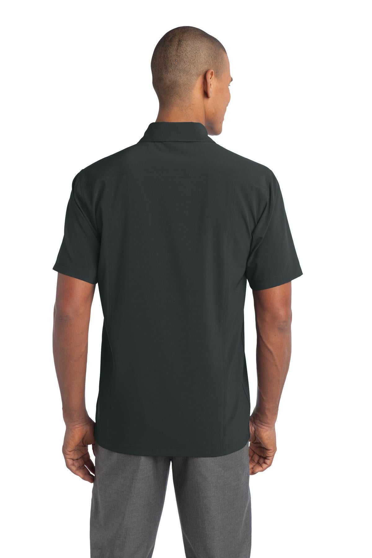 DISCONTINUED Port Authority Ultra Stretch Pocket Polo. S650 - Slate Grey - back