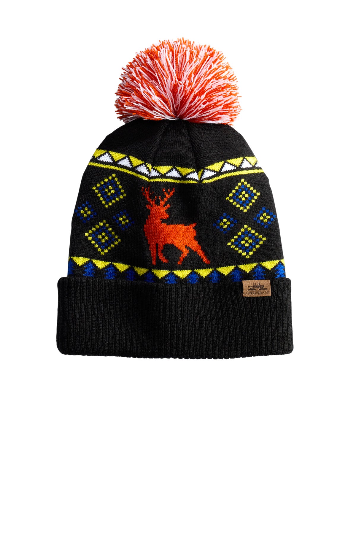 DISCONTINUED LIMITED EDITION Spacecraft Wild Pom Beanie SPC12 - Deer Black - front