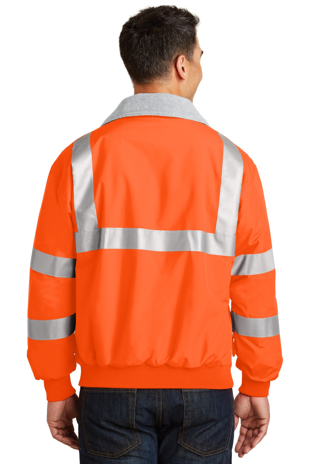 Port Authority Enhanced Visibility Challenger Jacket with Reflective Taping. SRJ754 - Safety Orange/ Reflective - back